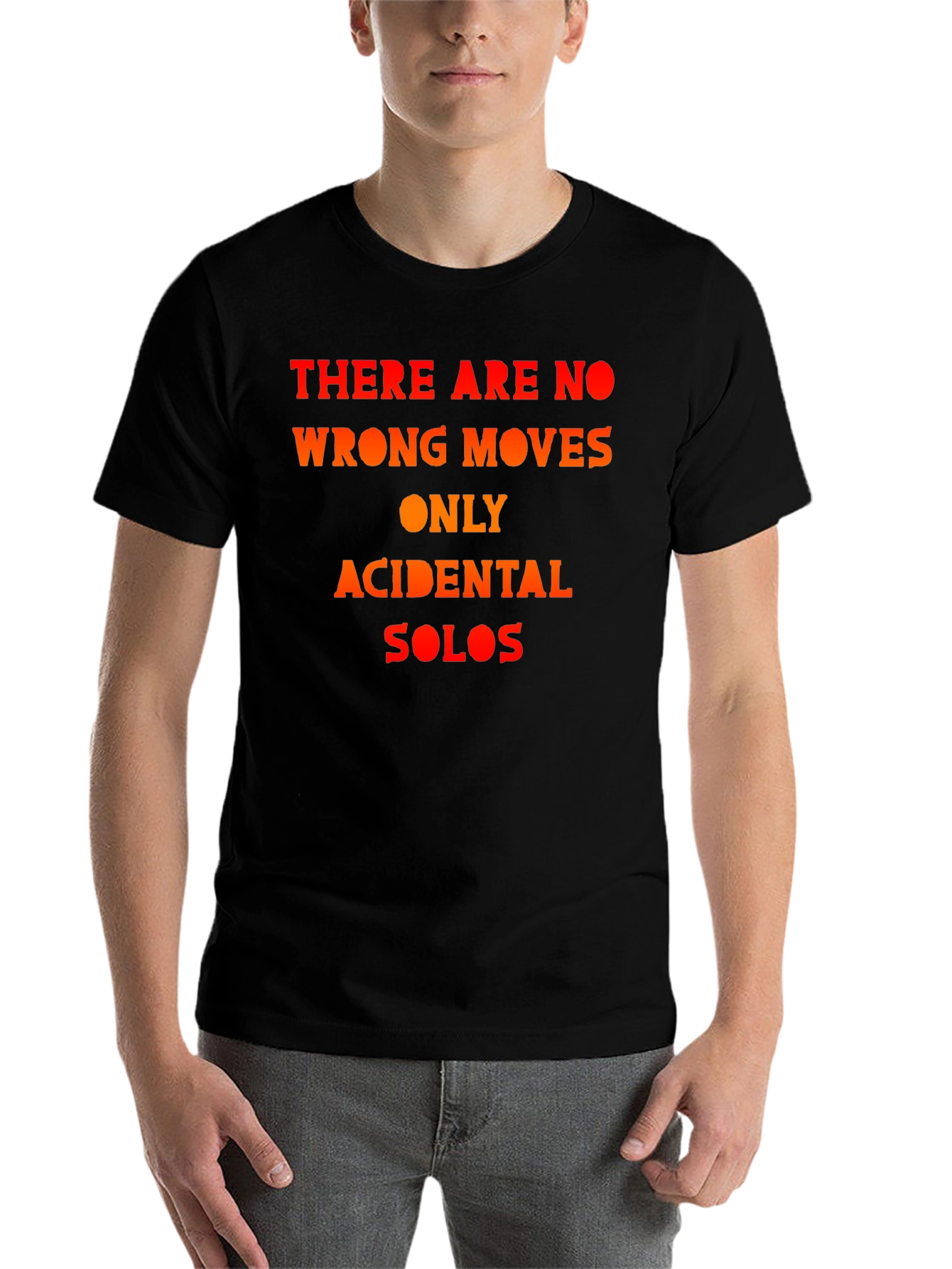 Black Funny "Accidental Solos" Black T-Shirt view 7