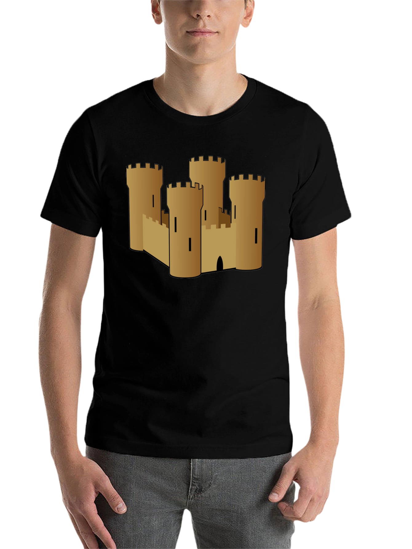 Black Castle Graphic Tee - Medieval Style view 7