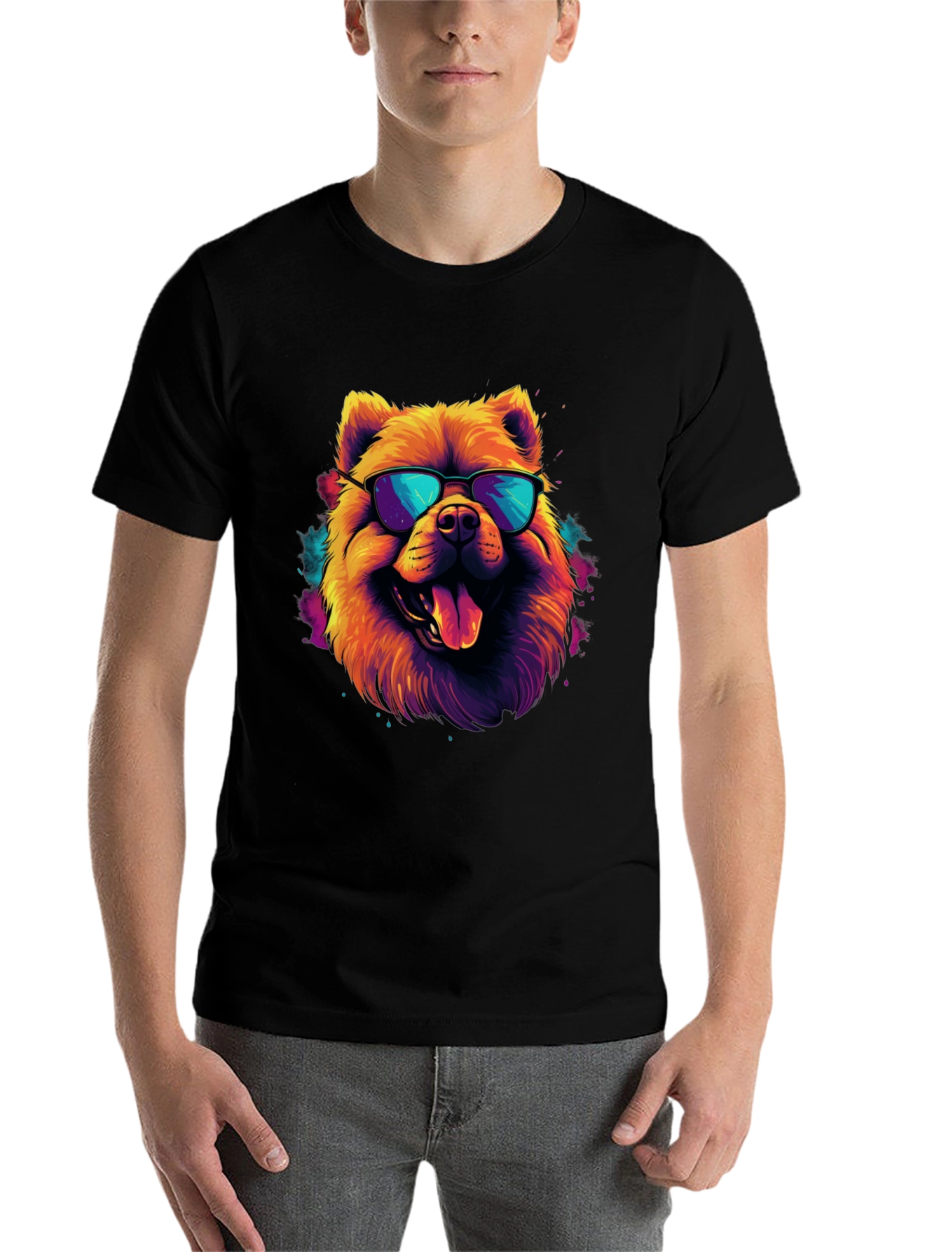 Black Cool Dog Graphic Tee - Funky Style view 7