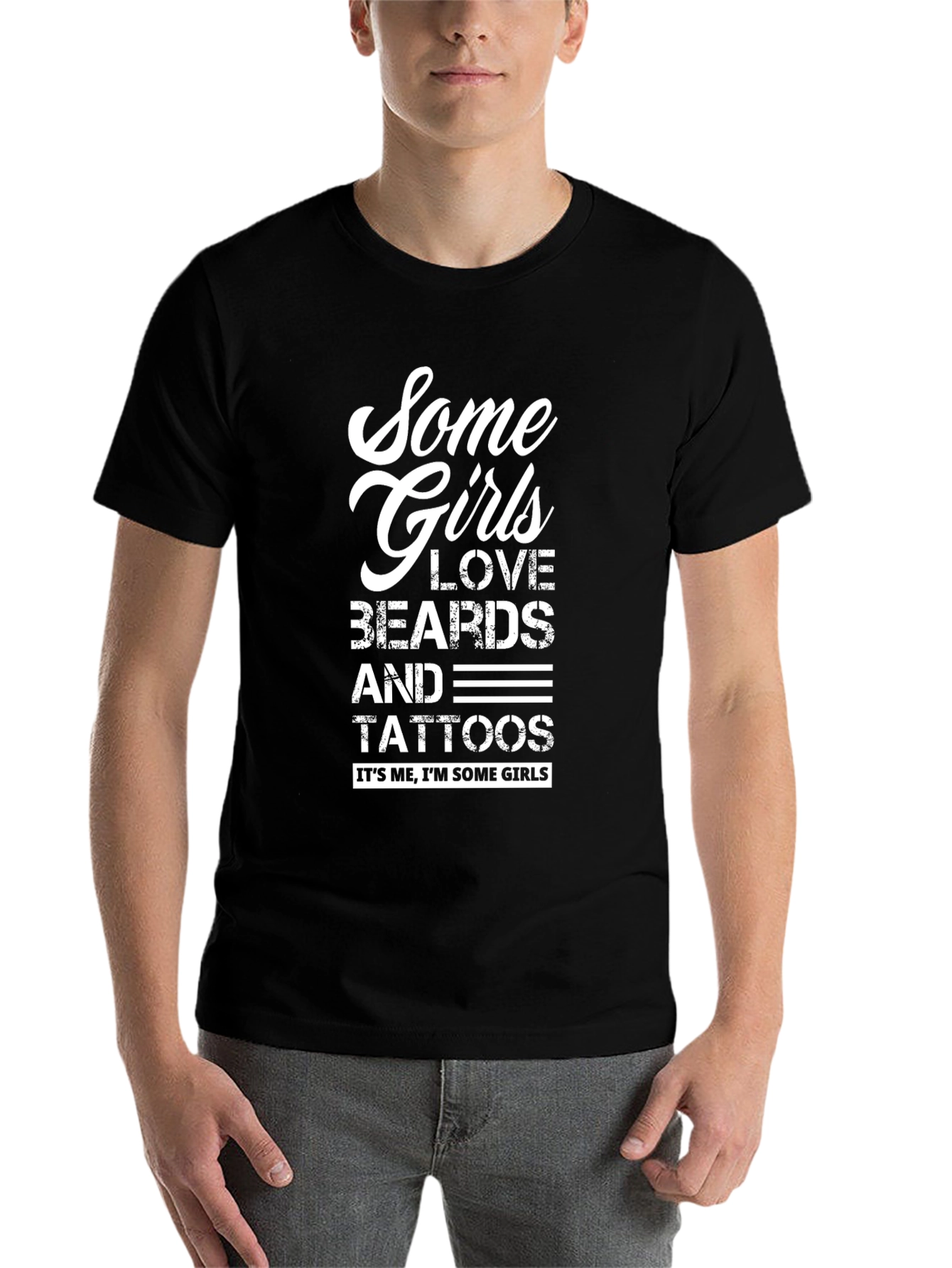 Black Some Girls Love Beards & Tattoos T-Shirt view 7