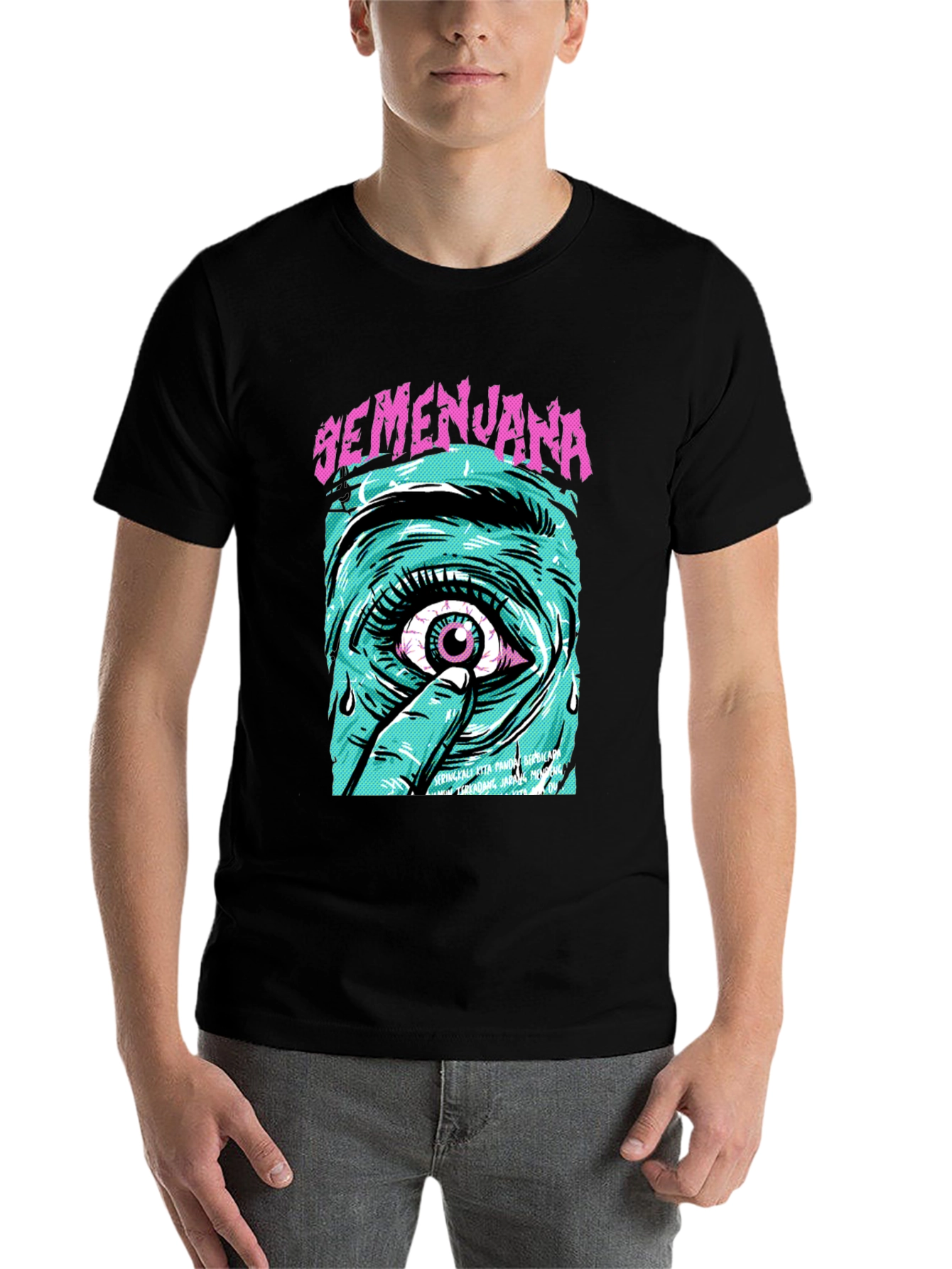 Black Eye Graphic Tee - Semenjana Black T-Shirt view 7