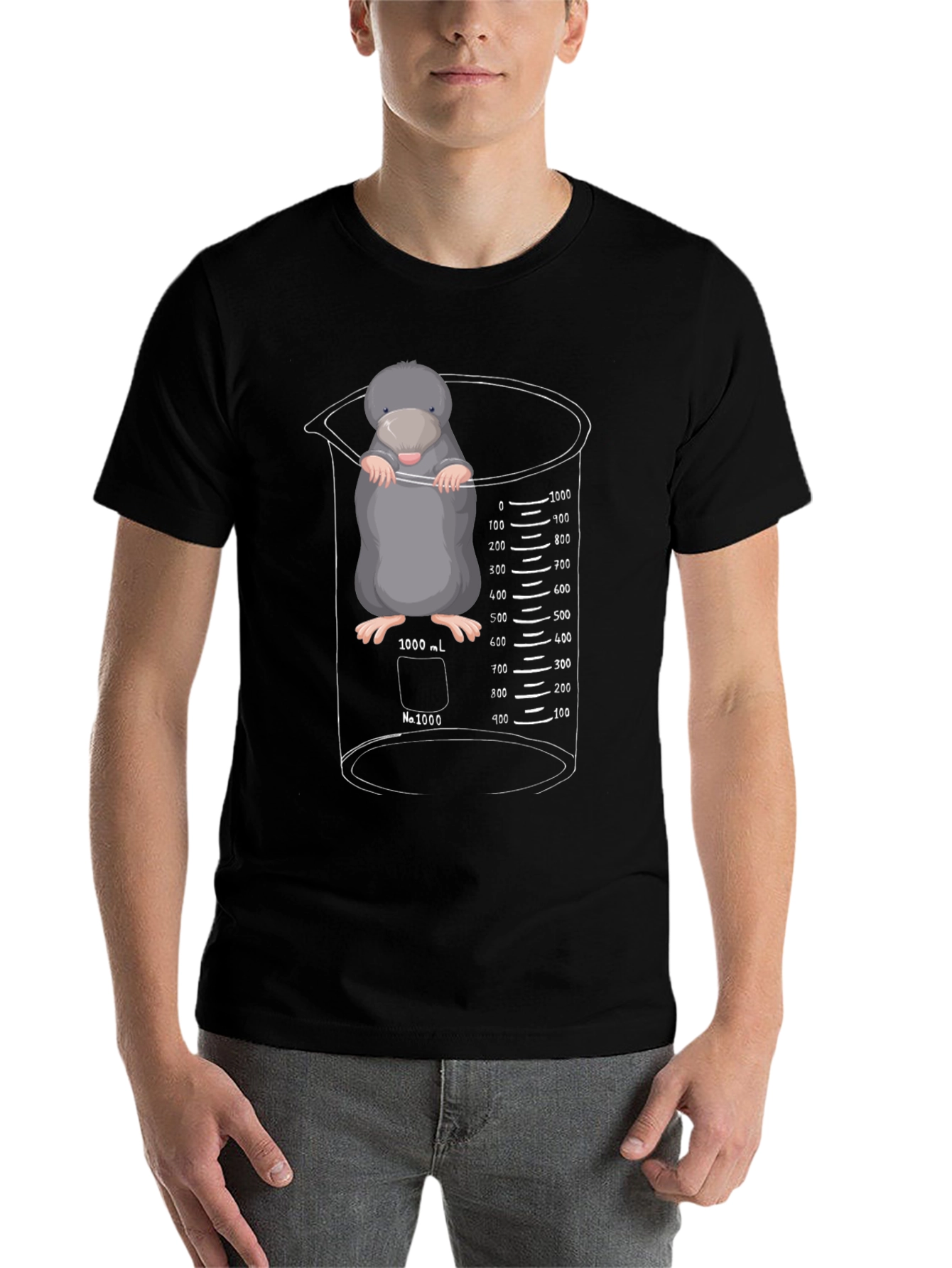 Black Mole in Beaker T-Shirt - Science Humor Tee view 7