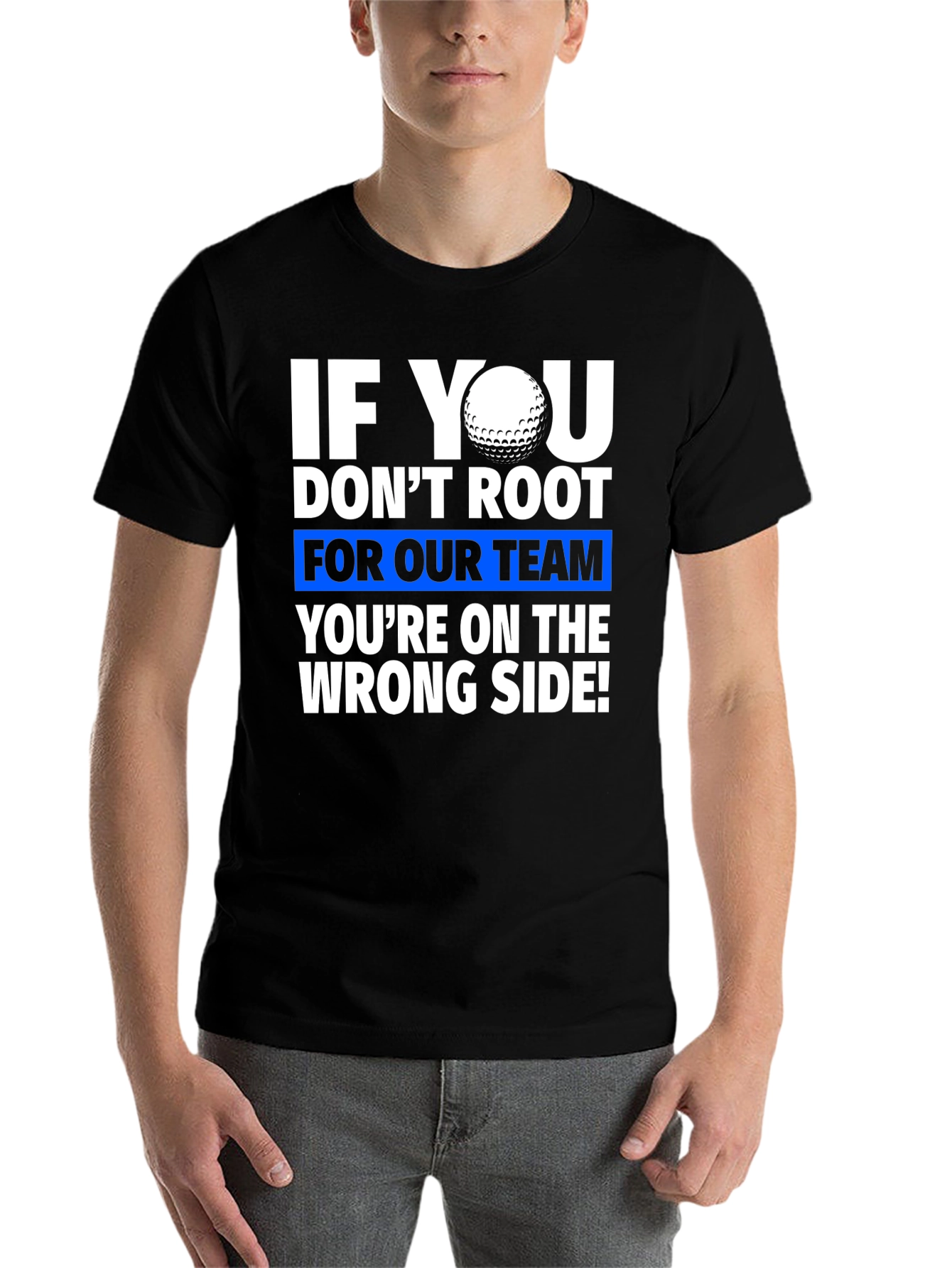 Black Golf Team T-Shirt - Root For Our Team Tee view 7