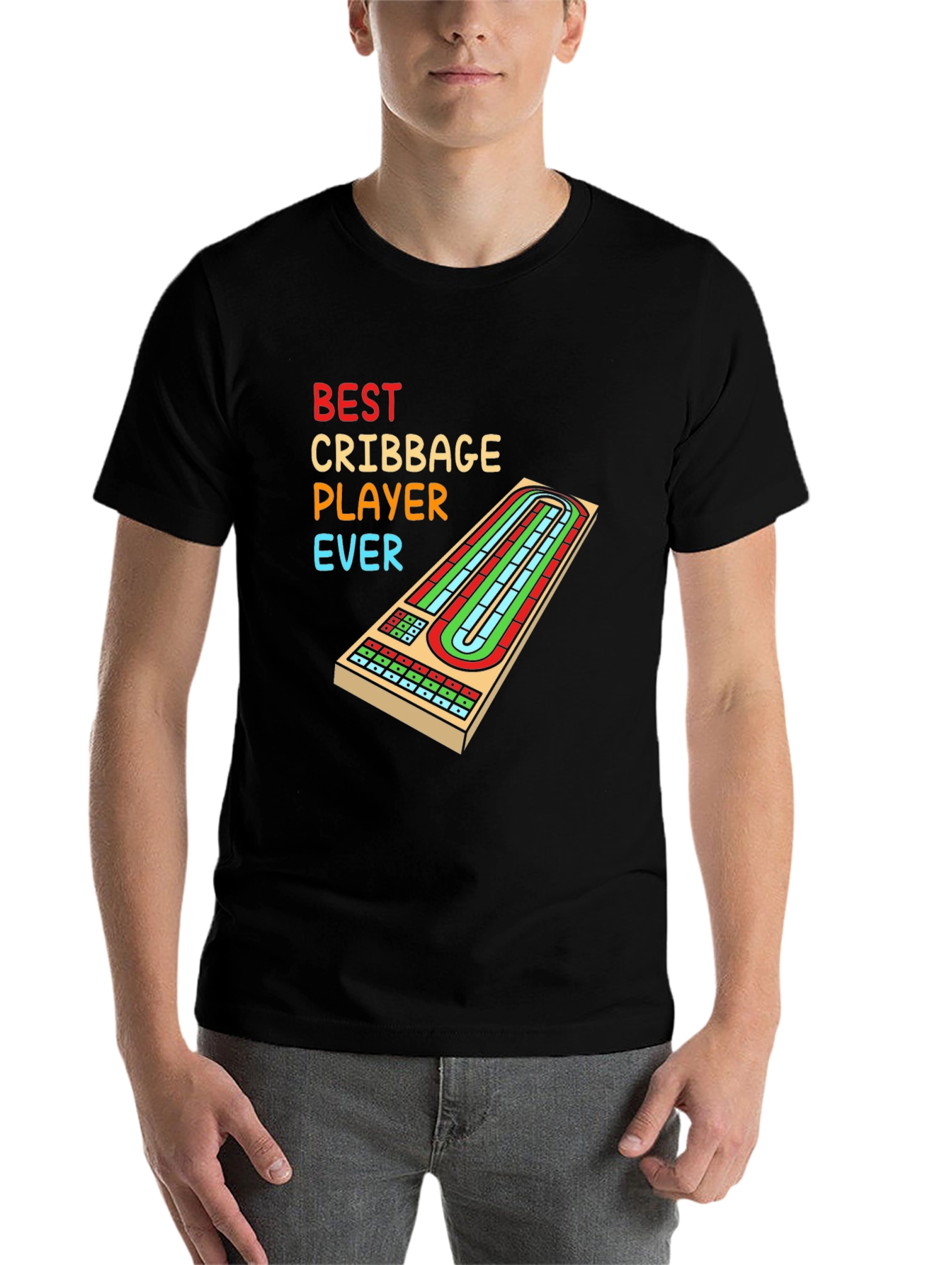 Black Best Cribbage Player Ever T-Shirt view 7