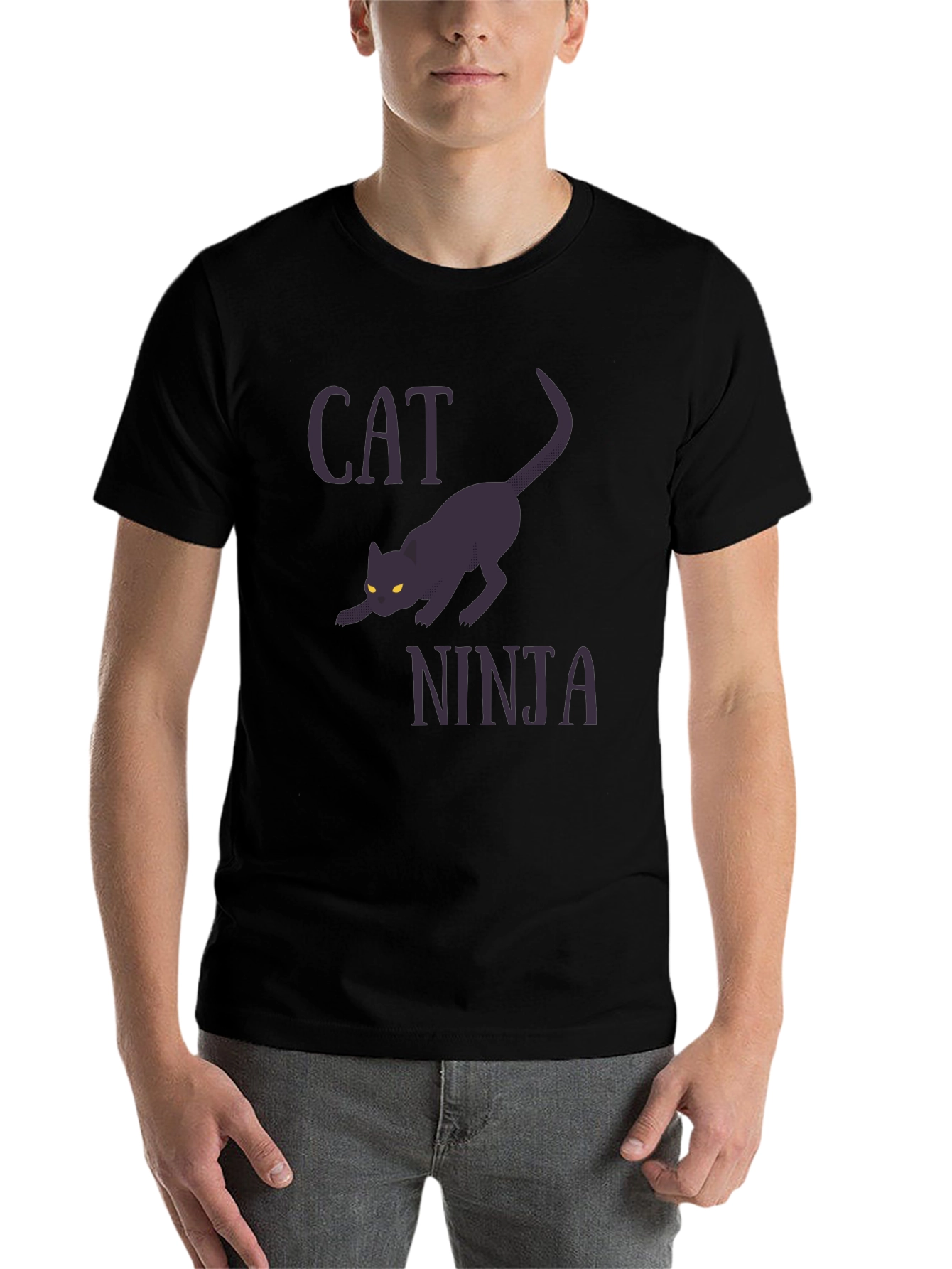 Black Cat Ninja Graphic Tee - Stealthy Style view 7