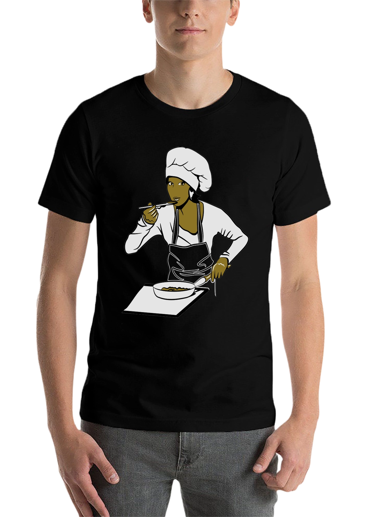 Black Chef Graphic T-Shirt - Unisex Cook Design Tee view 7