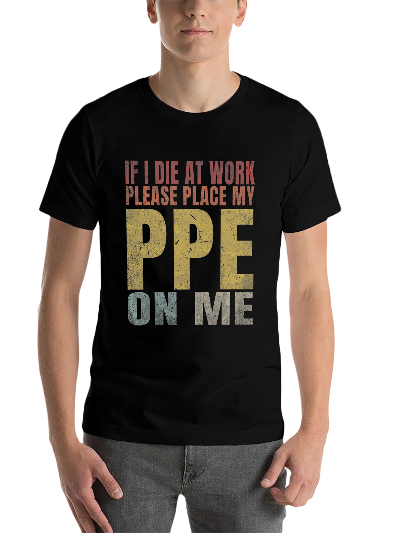 Black Funny PPE Work Shirt - Wear Your Safety Gear! view 7