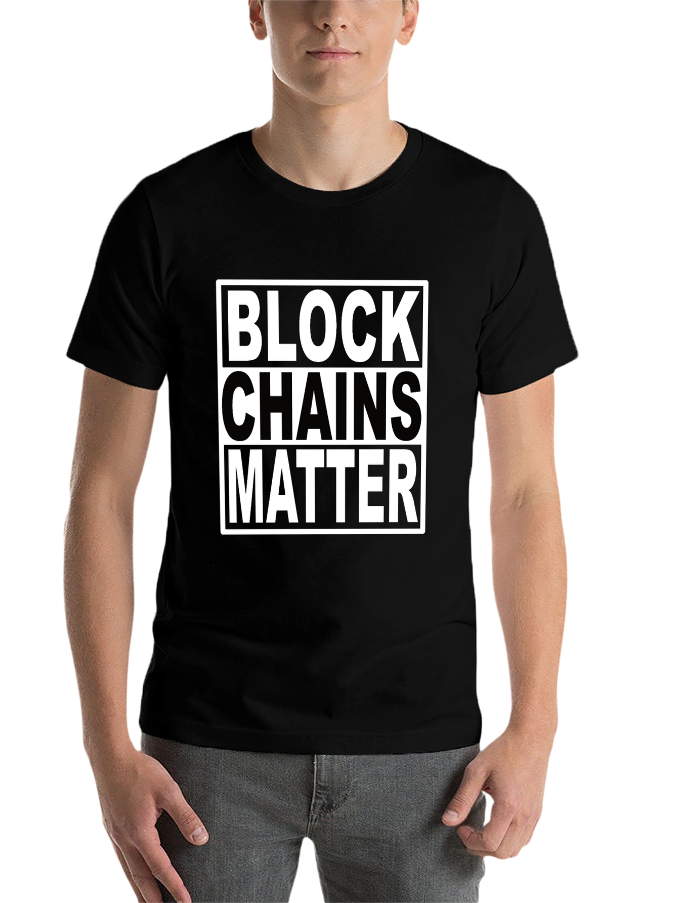 Black Blockchains Matter T-Shirt - Bold Graphic Tee view 7