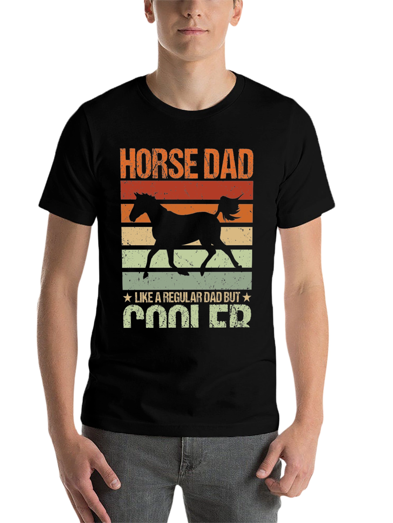 Black Horse Dad T-Shirt - Regular Dad But Cooler view 7