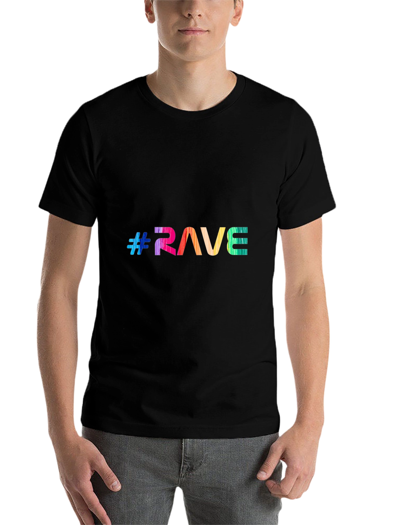 Black Rave Rainbow Graphic Tee - Festival Vibes view 7