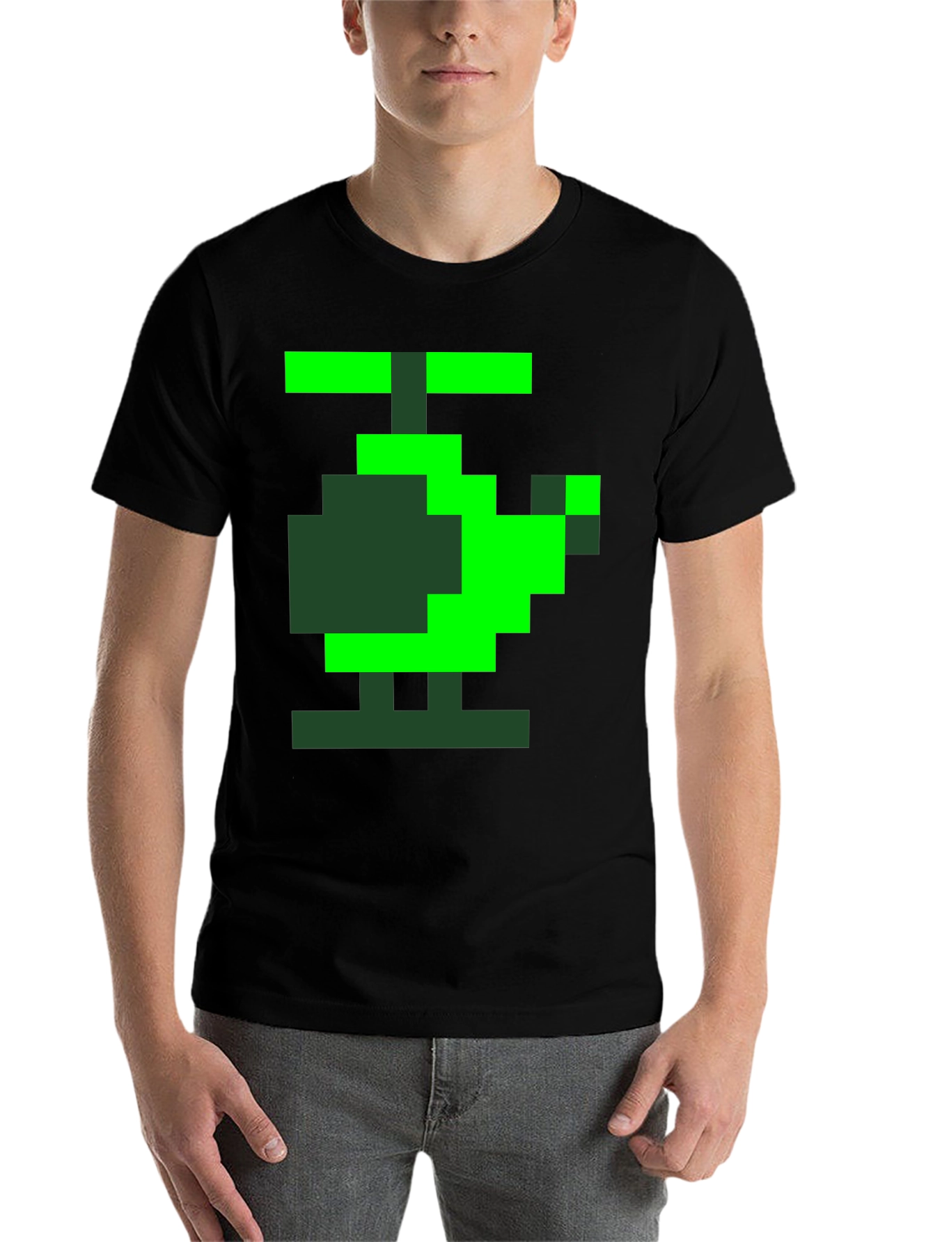 Black Pixel Helicopter Graphic Tee - Gamer Style view 7