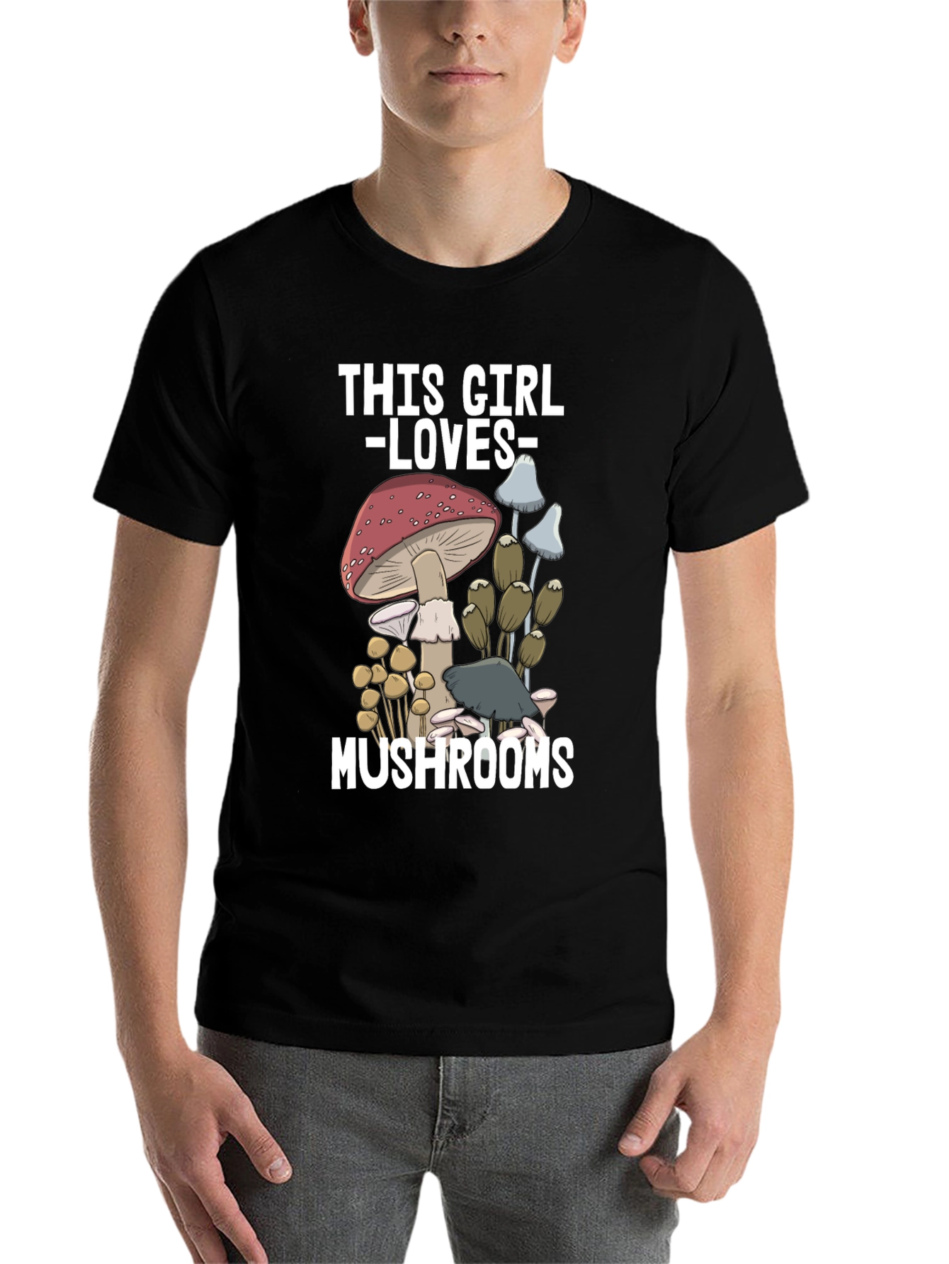 Black Mushroom Lover Graphic Tee - Fun & Stylish view 7