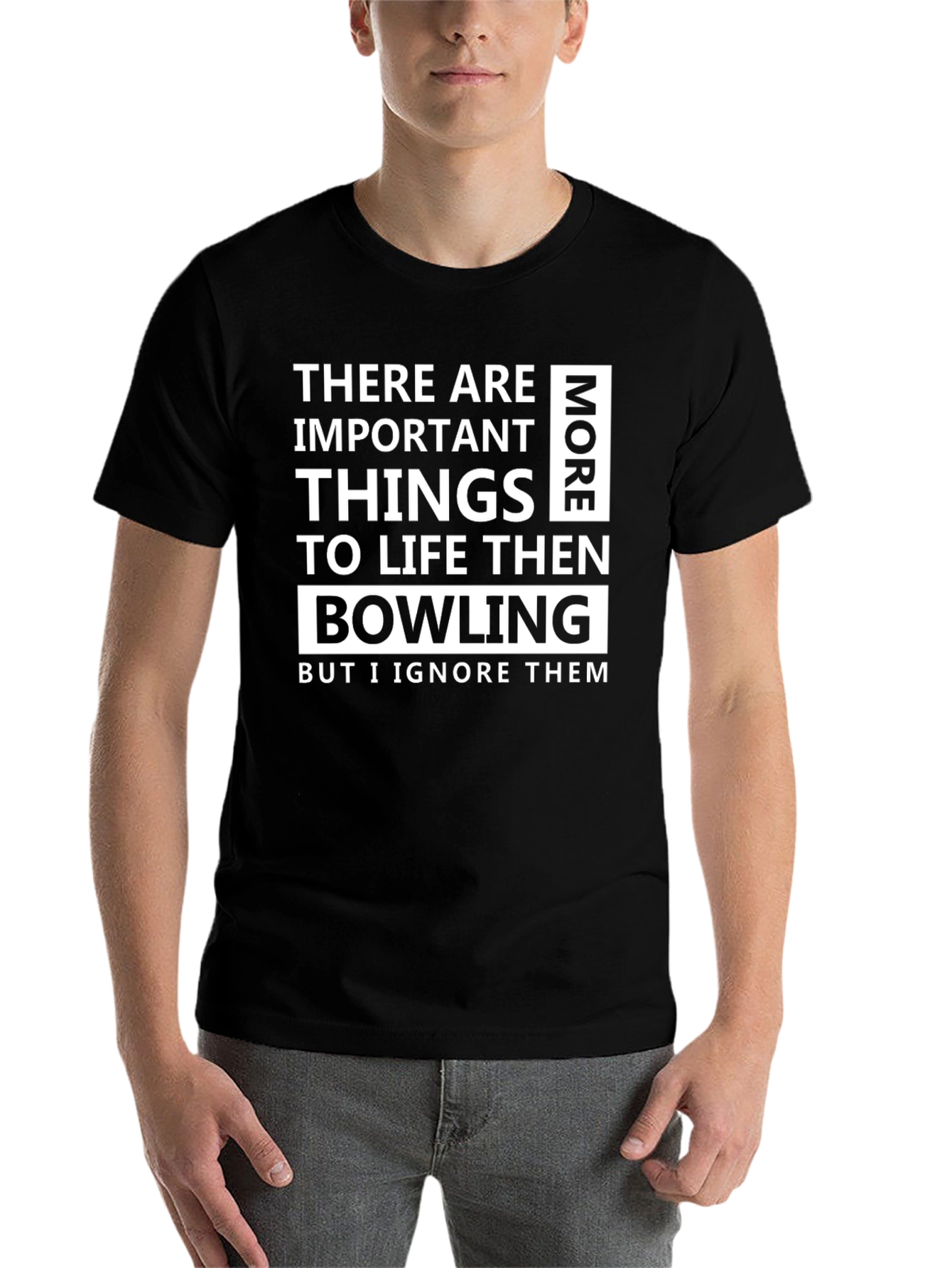 Black Funny Bowling T-Shirt - Important Things view 7