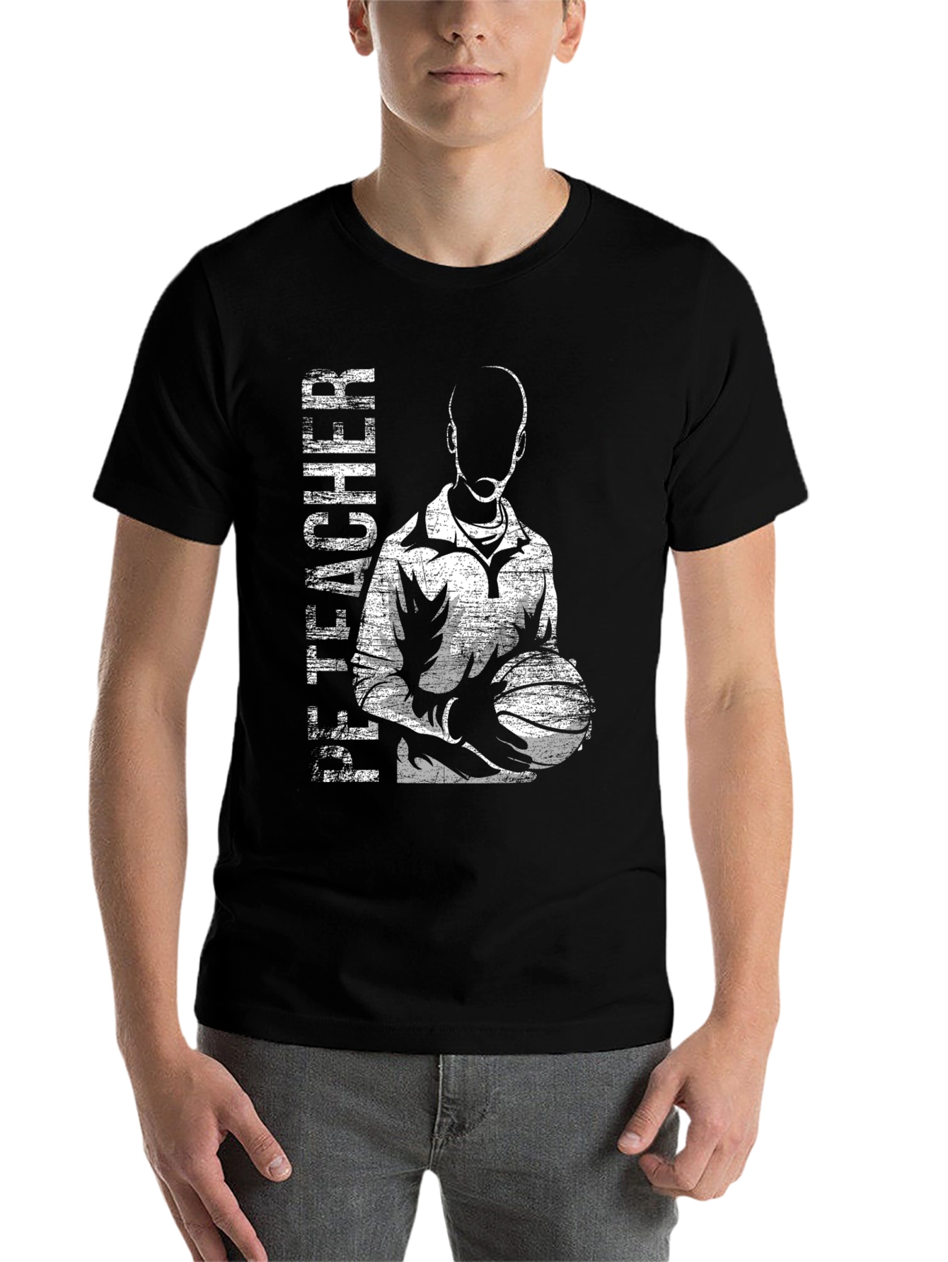 Black Basketball Teacher T-Shirt - Stylish Graphic Tee view 7