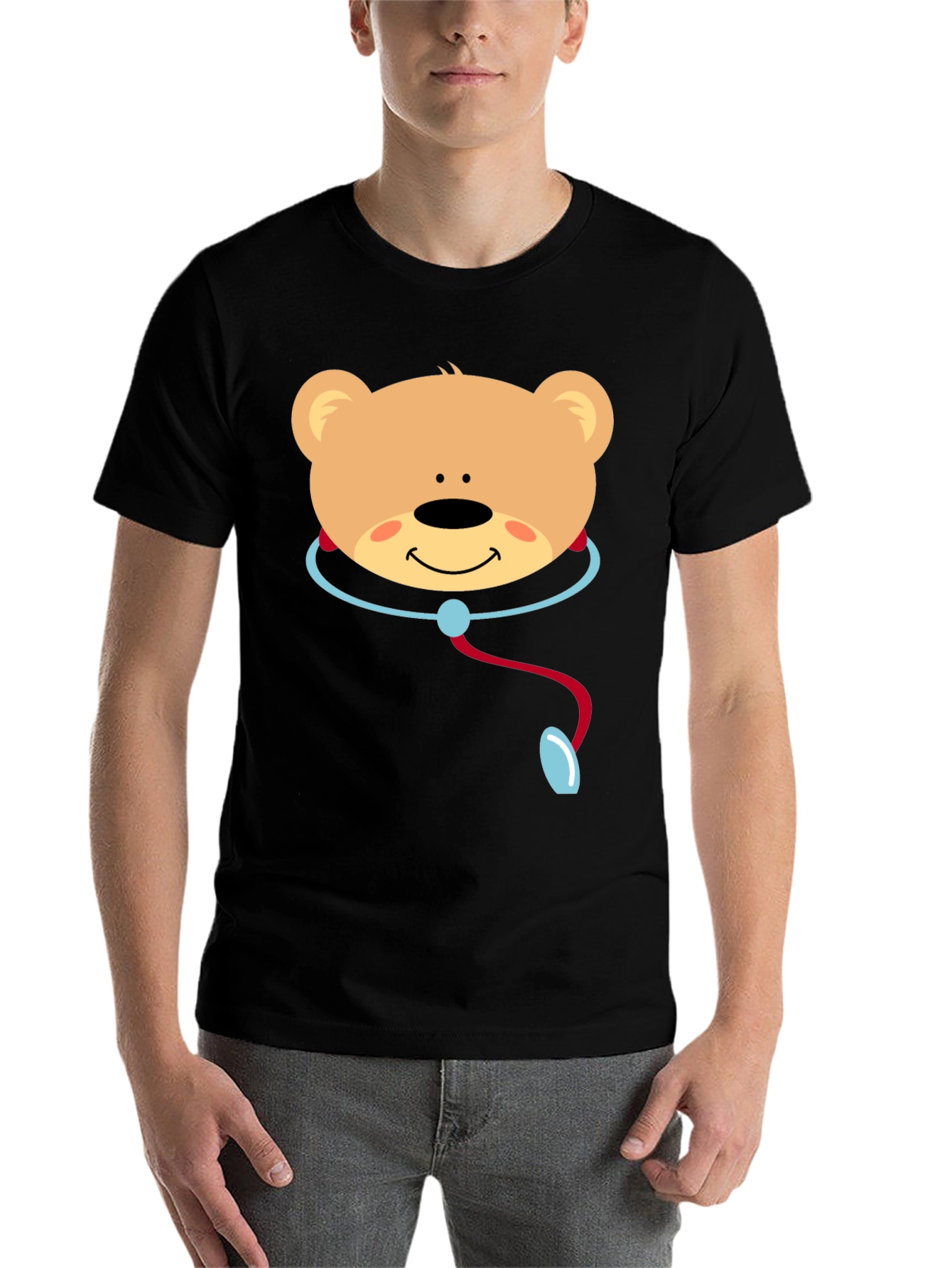 Black Doctor Teddy Bear Graphic T-Shirt view 7
