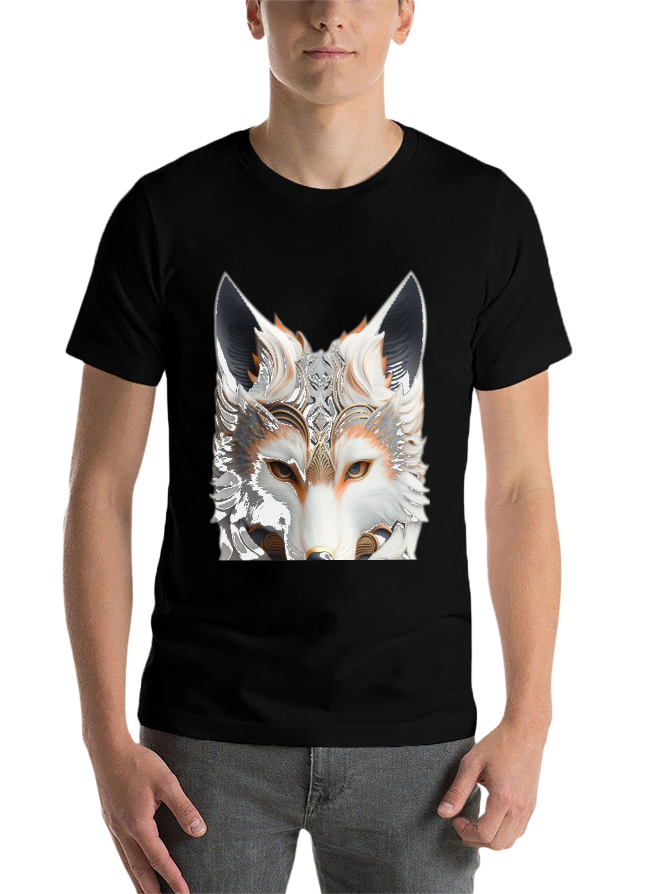 Black Fox Head Graphic Tee view 7