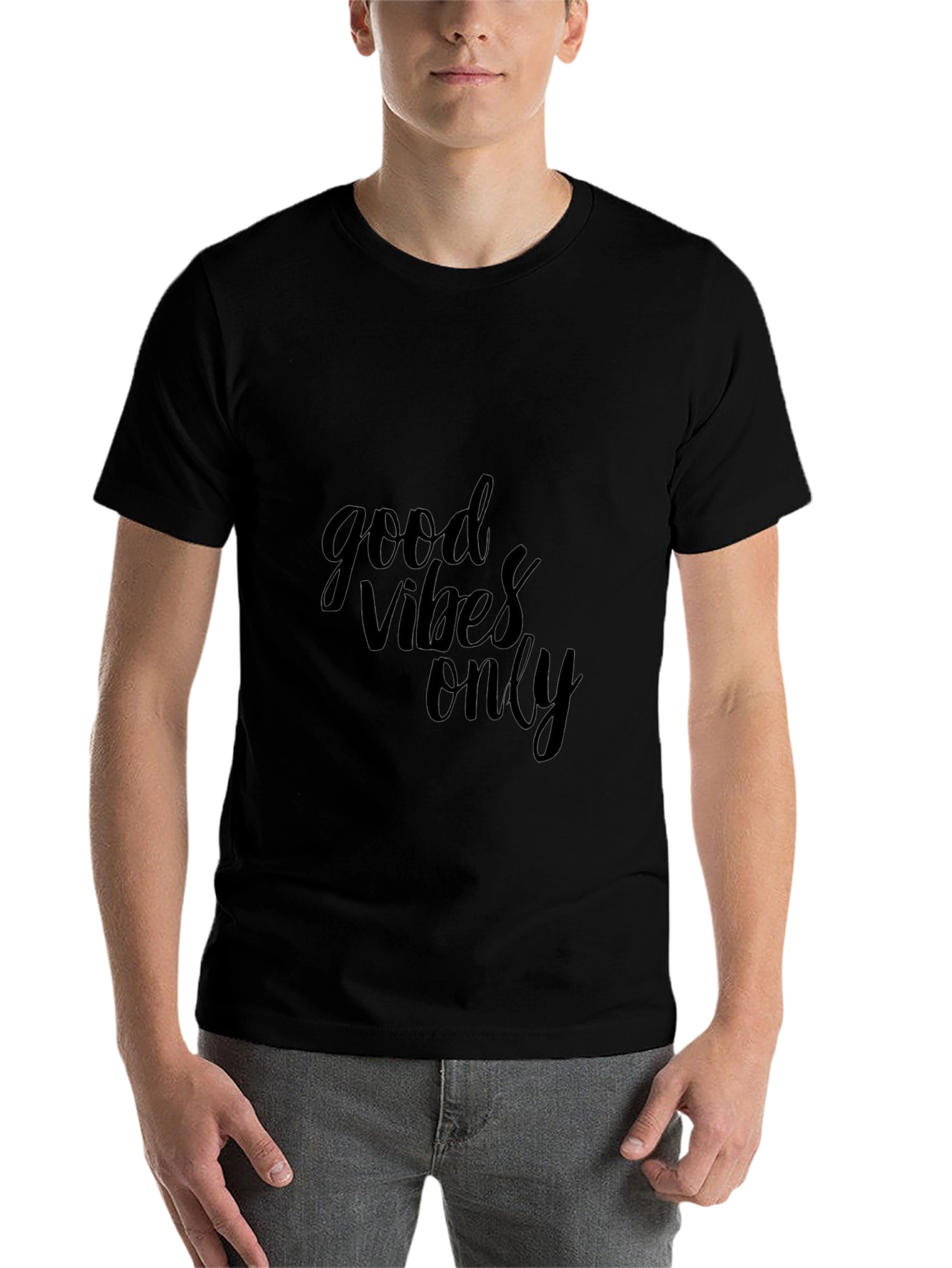 Black Good Vibes Only Black T-Shirt - Stylish & Comfortable view 7