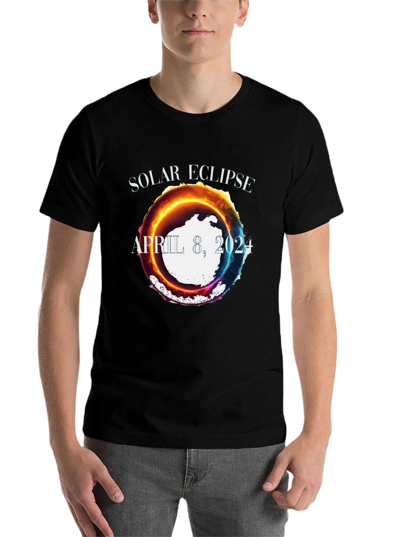 Black Solar Eclipse April 8 2024 T-Shirt view 7