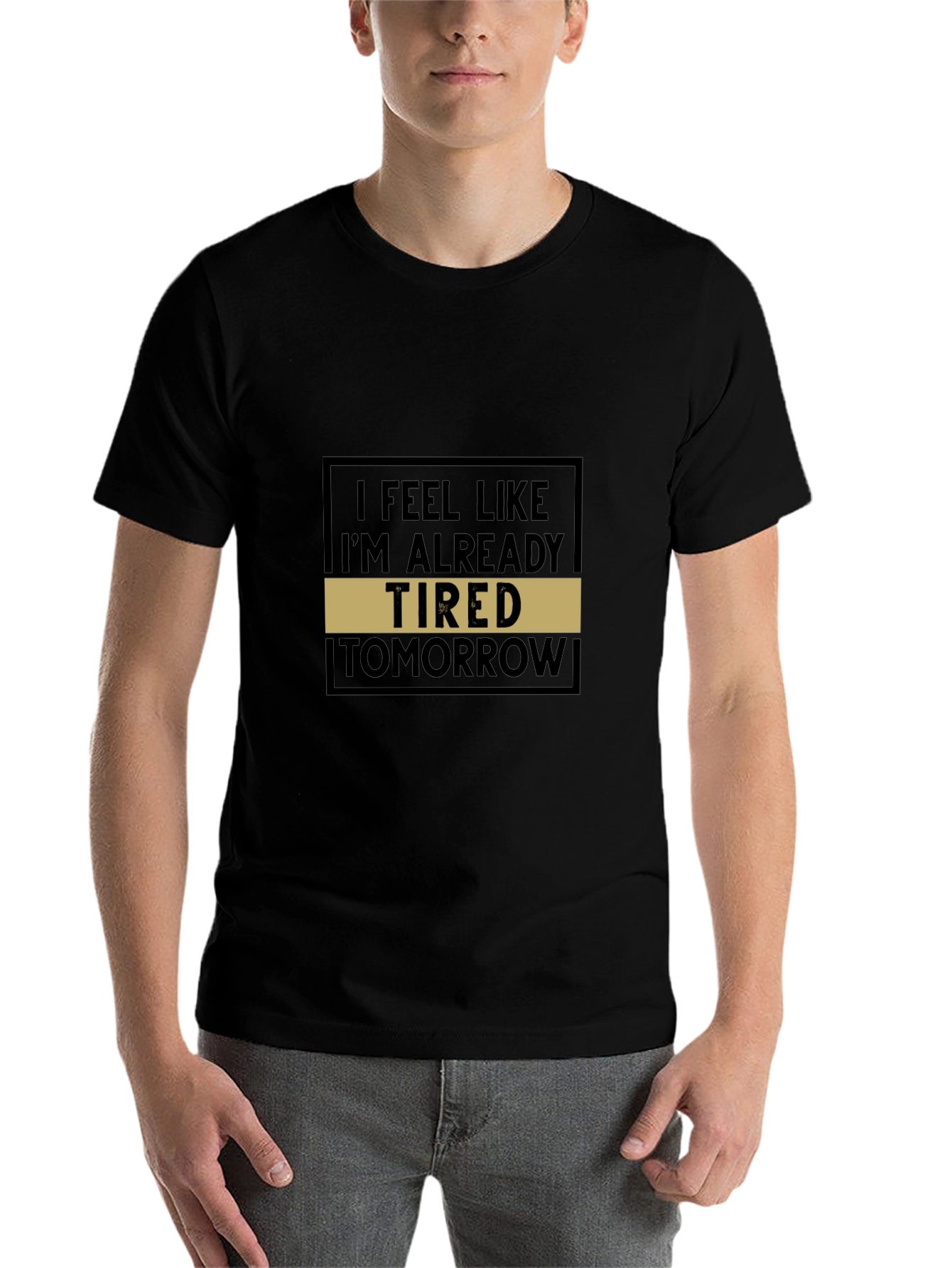 Black Funny Tired Tomorrow Graphic Tee view 7