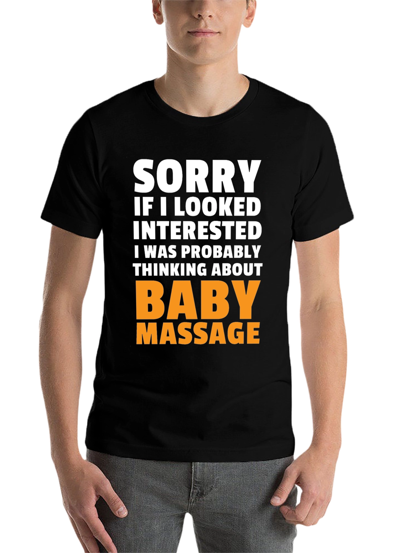 Black Funny Baby Massage T-Shirt - Novelty Gift view 7