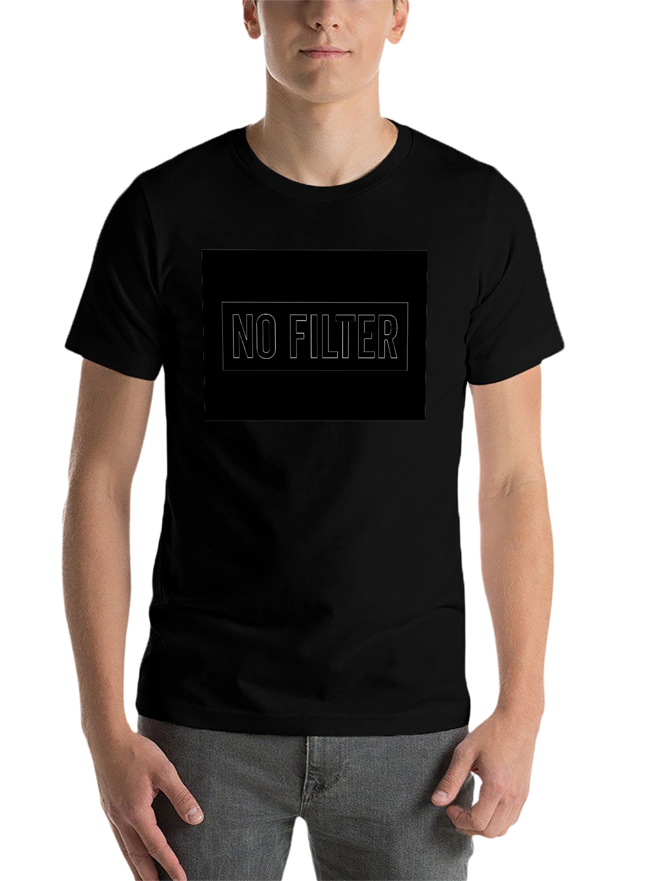 Black No Filter Graphic Tee - Mens Black T-Shirt view 7