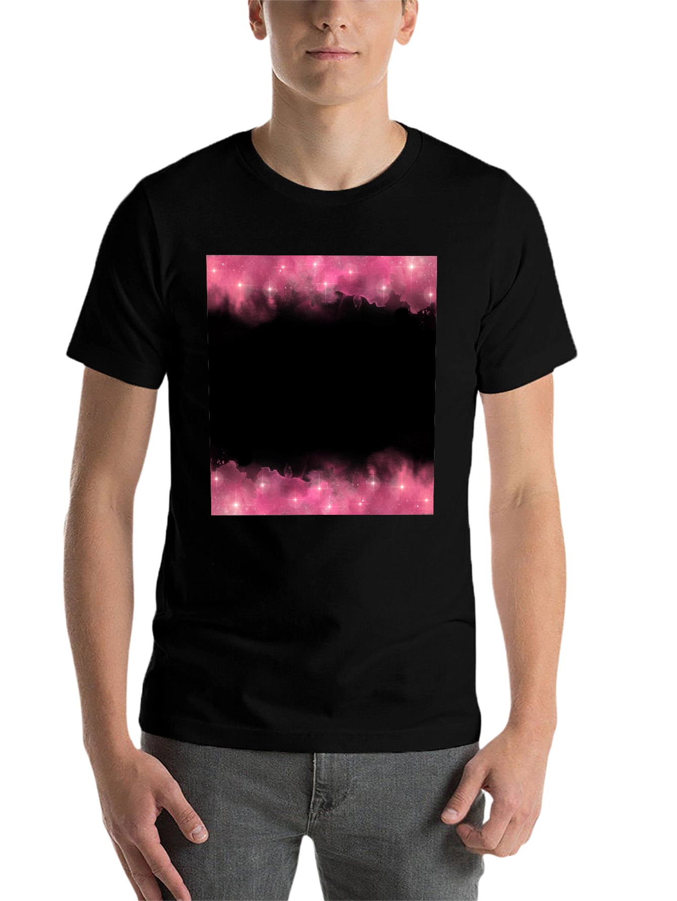 Black Pink Galaxy Black T-Shirt view 7