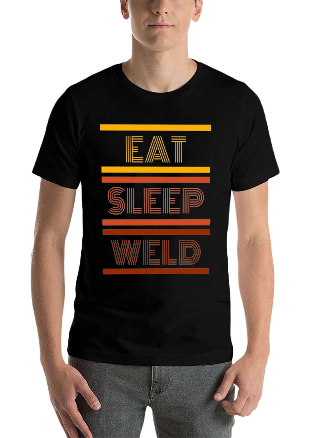 Black Eat Sleep Weld Graphic T-Shirt view 7