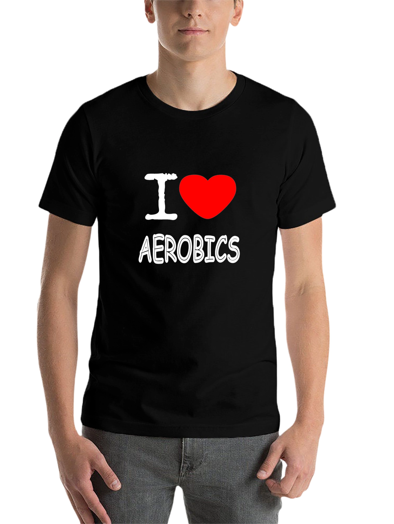 Black I Heart Aerobics Black Cotton Tee view 7