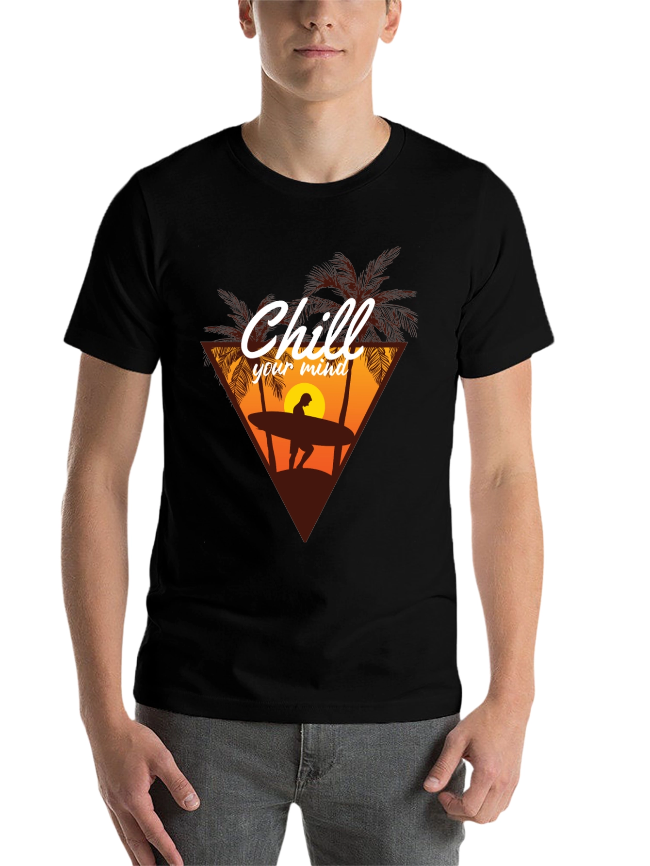 Black Chill Your Mind T-Shirt - Surfer Graphic Tee view 7