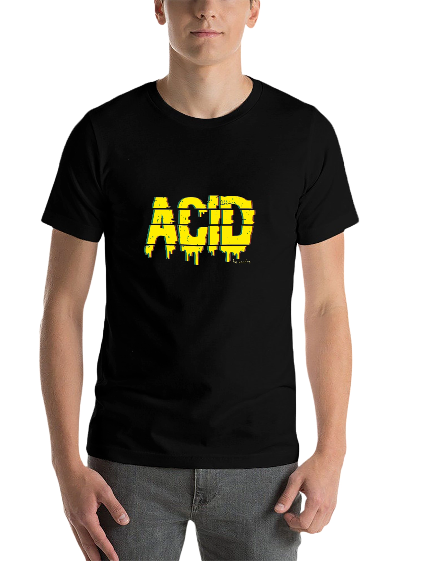 Black Acid Graphic Black Tee - Stylish Streetwear view 7