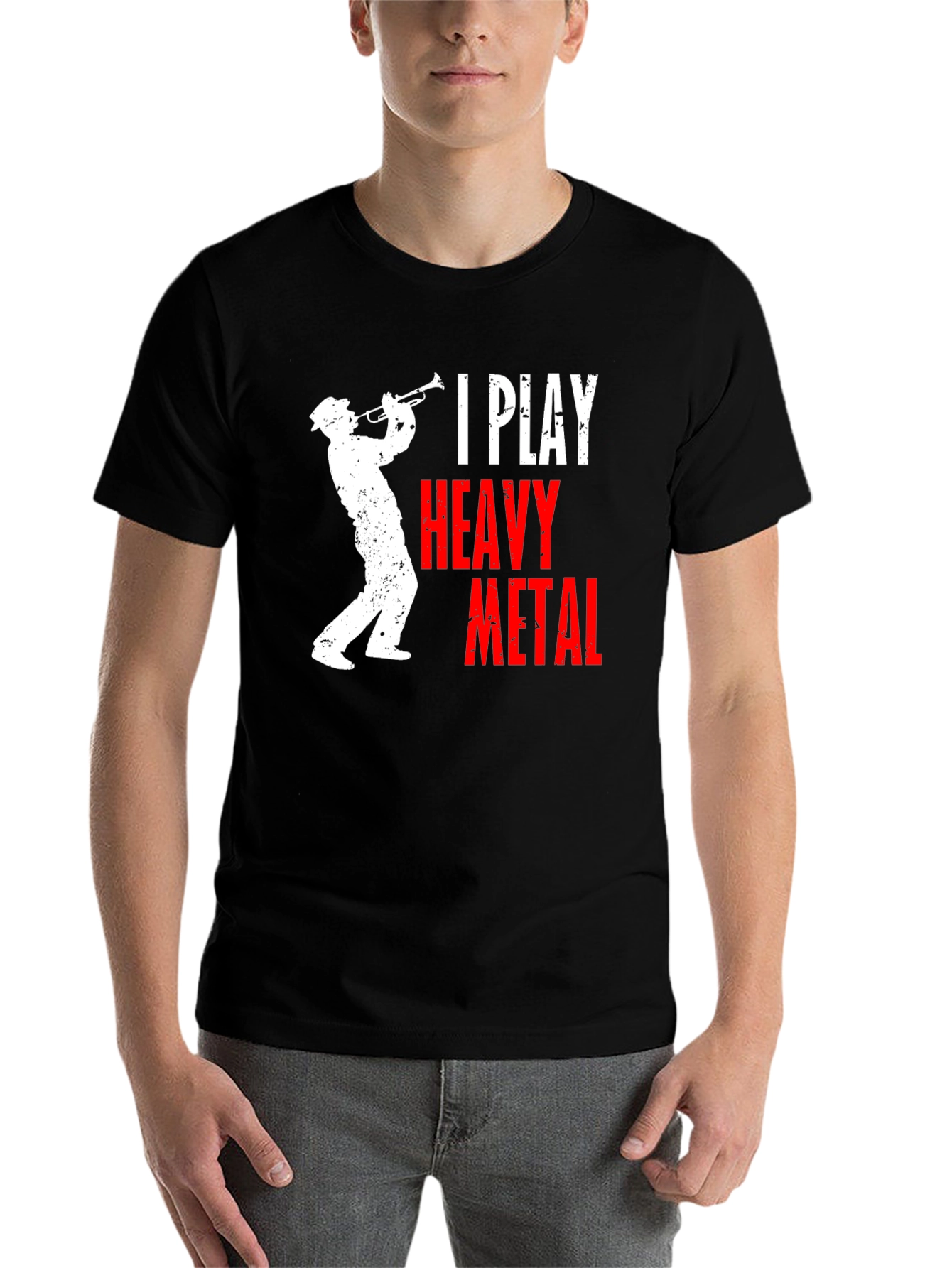 Black I Play Heavy Metal T-Shirt - Musician Humor Tee view 7