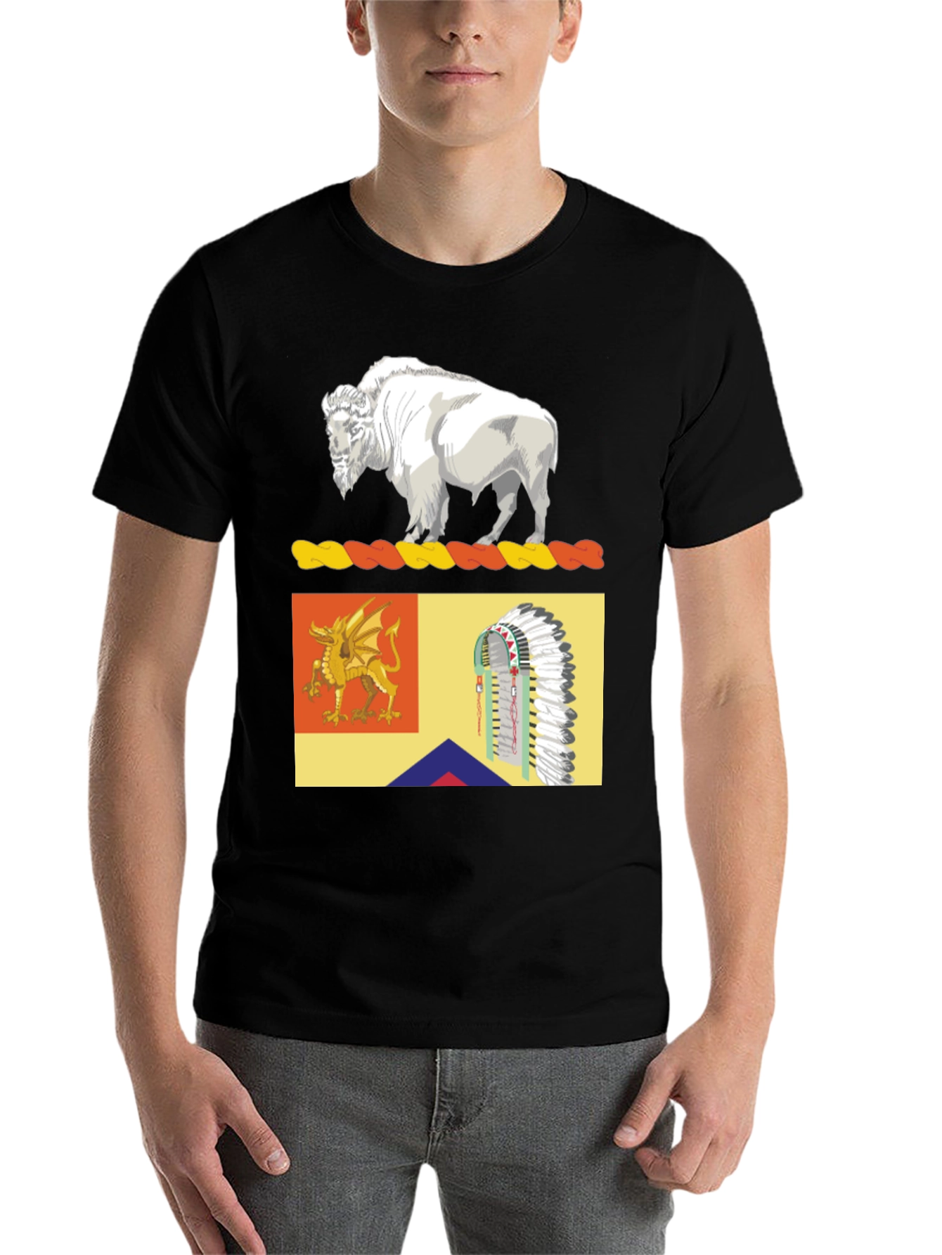 Black Buffalo, Dragon, & Headdress Graphic Tee view 7