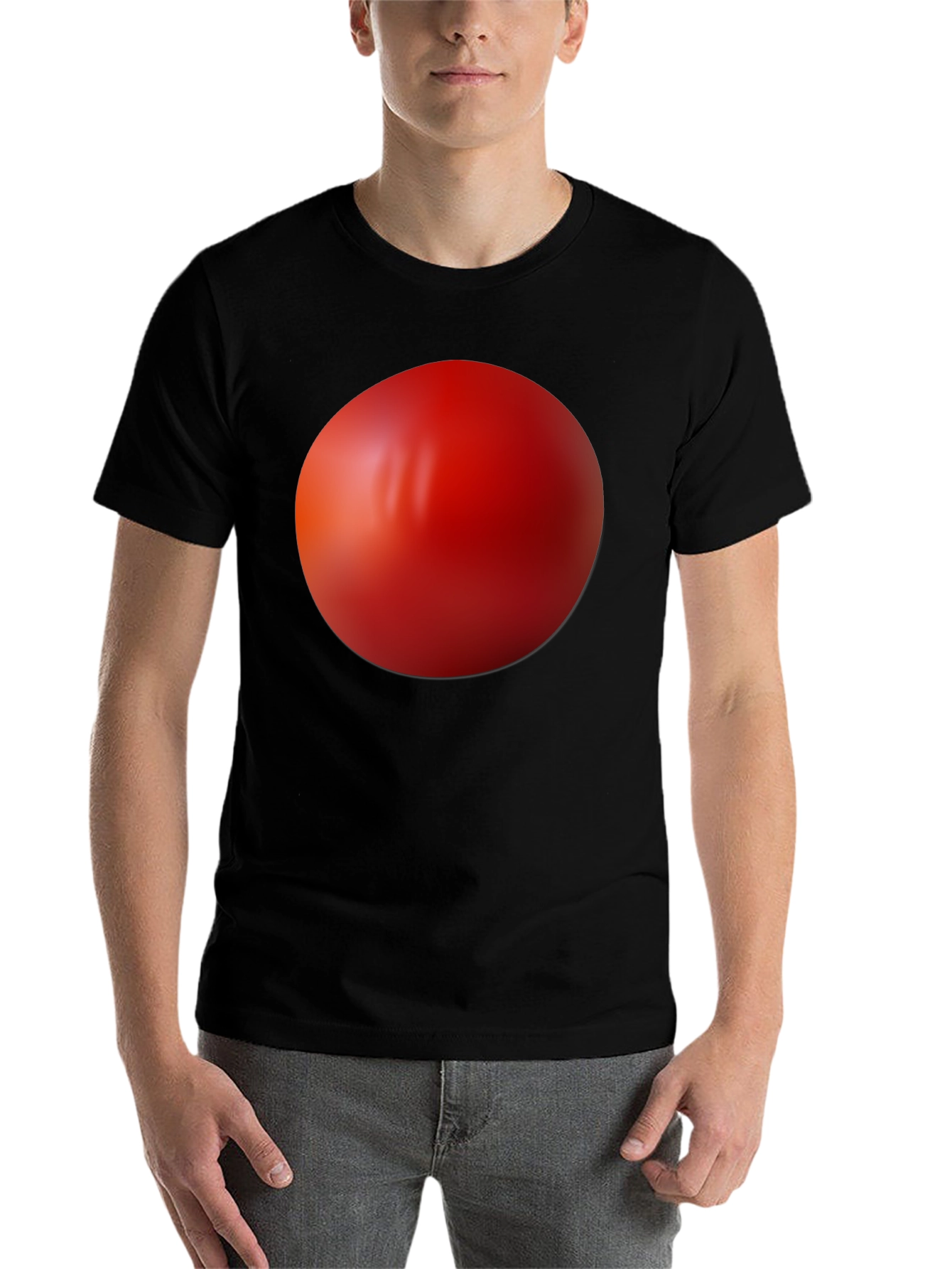 Black Red Sphere Graphic Black T-Shirt view 7