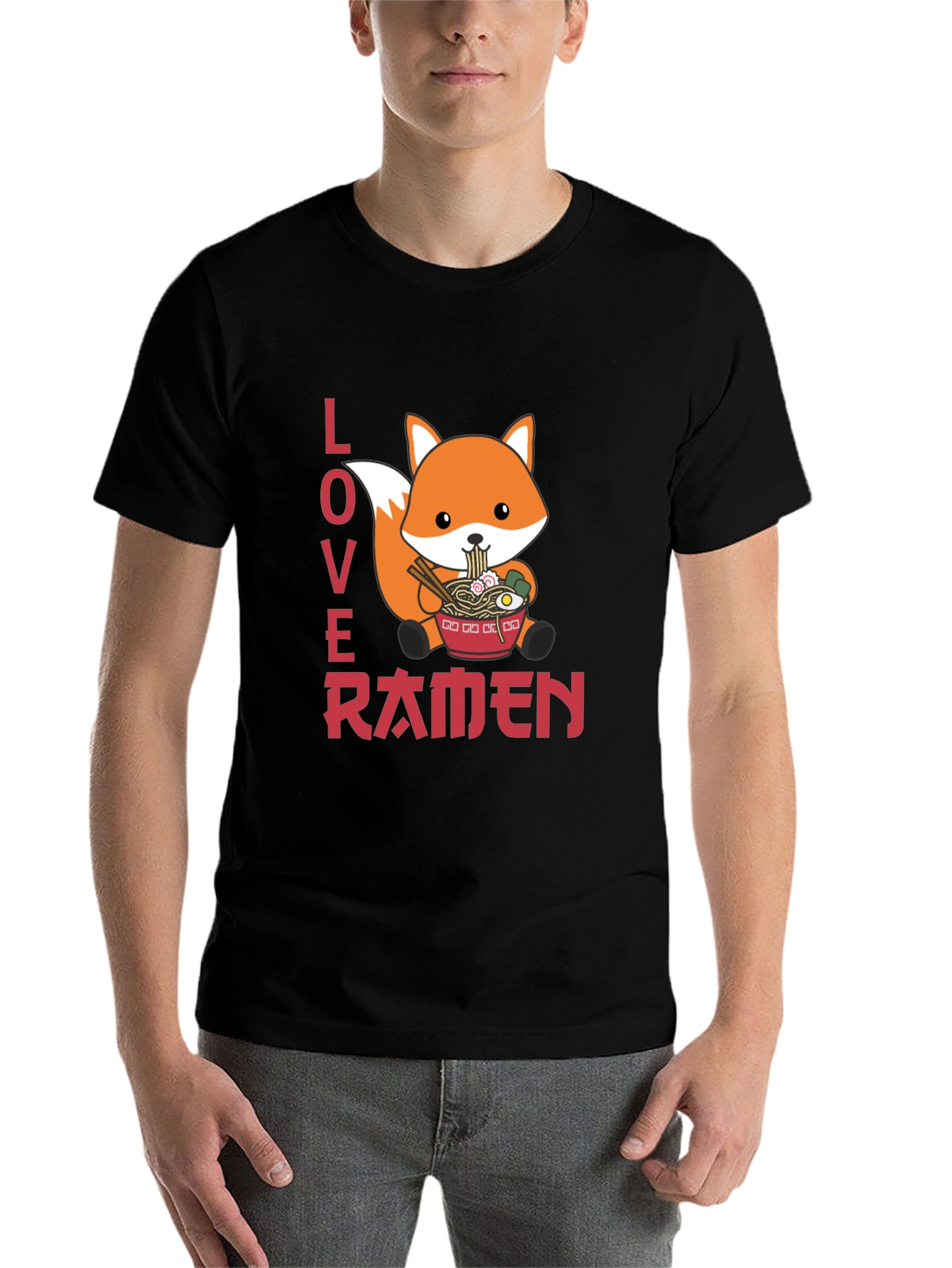 Black Fox Ramen Lover Graphic T-Shirt view 7