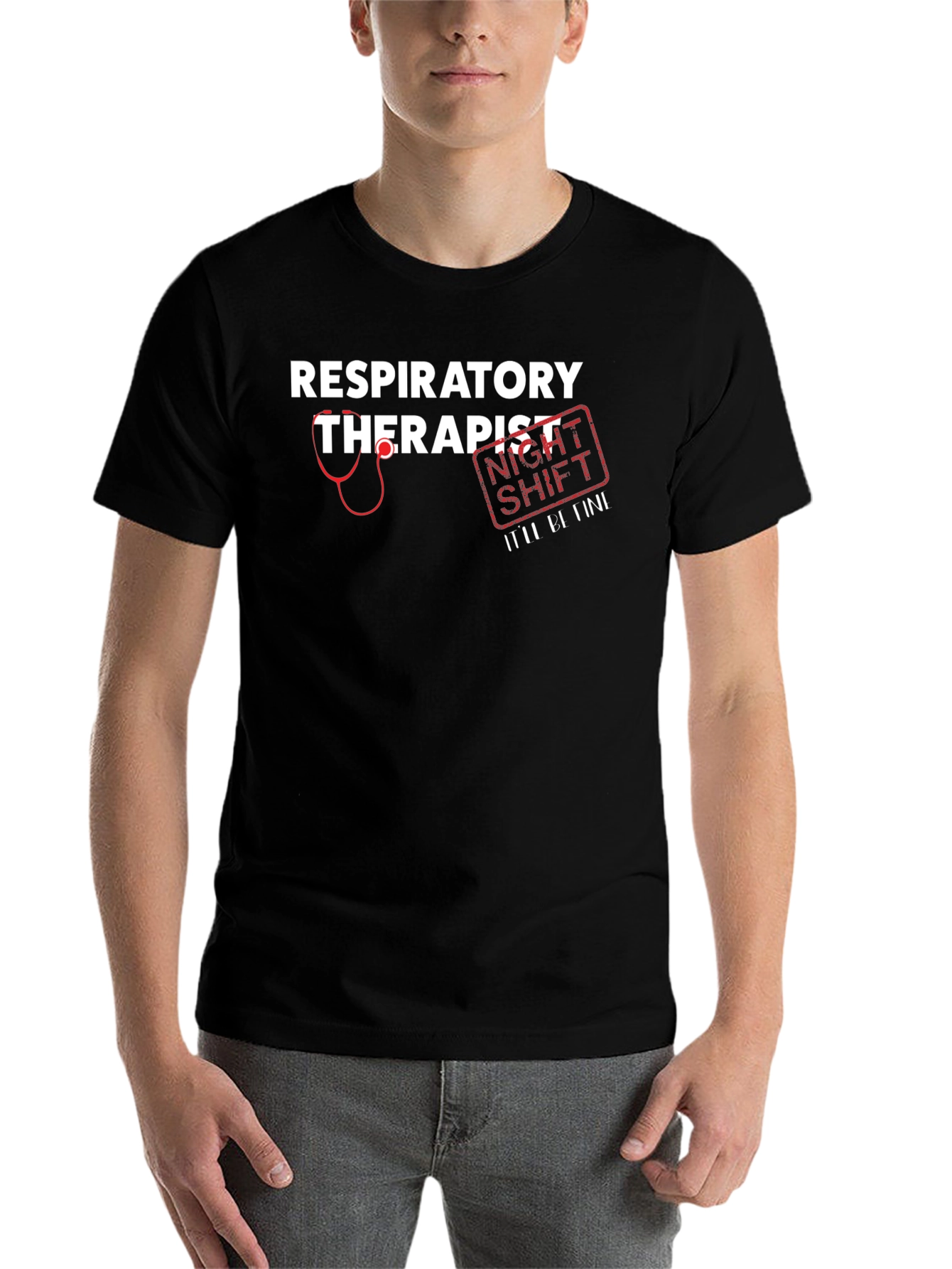 Respiratory Therapist Night Shift Black T-Shirt - 7