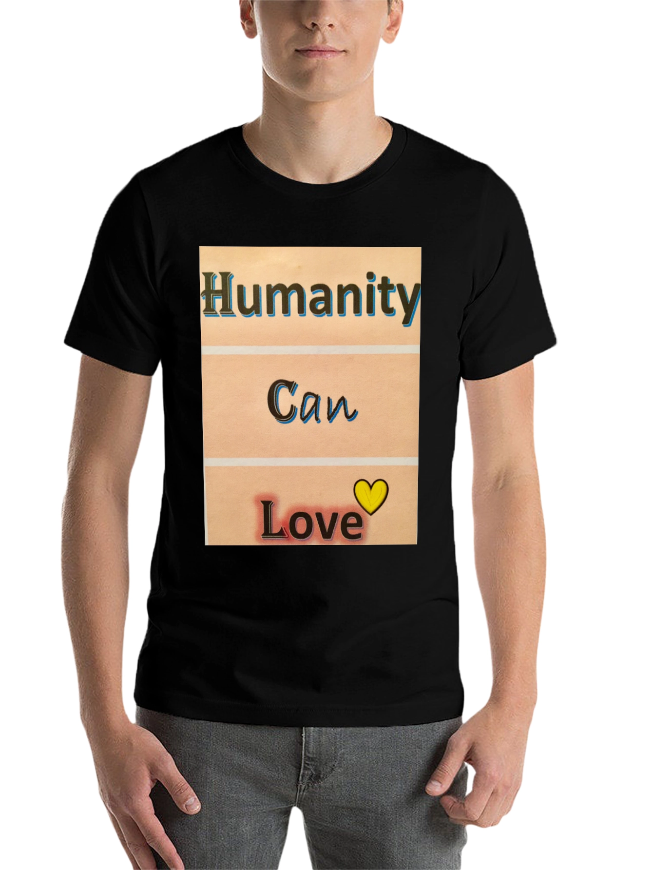 Black Humanity Can Love T-Shirt - Black view 7