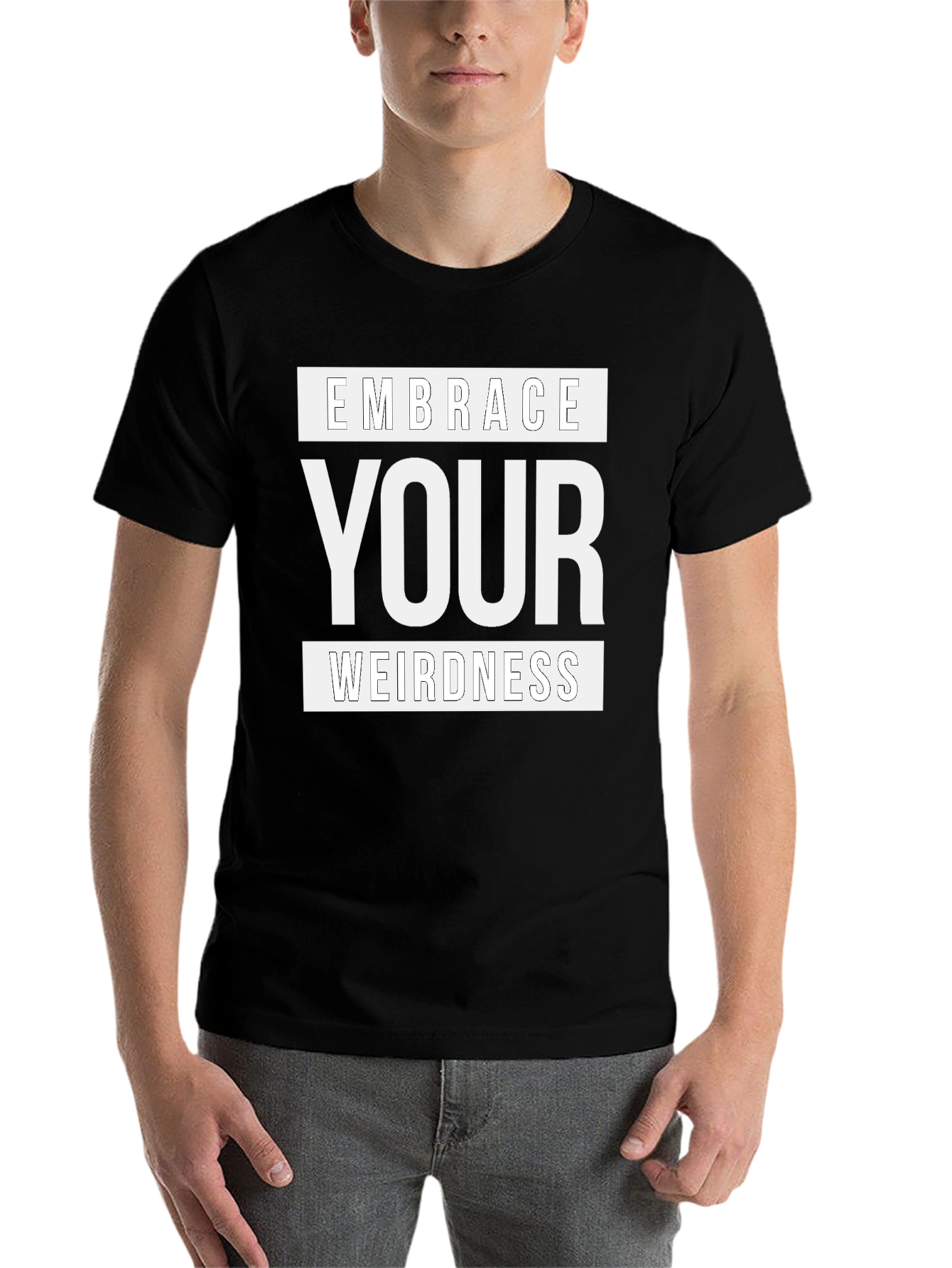 Black Embrace Your Weirdness Graphic T-Shirt - Black view 7