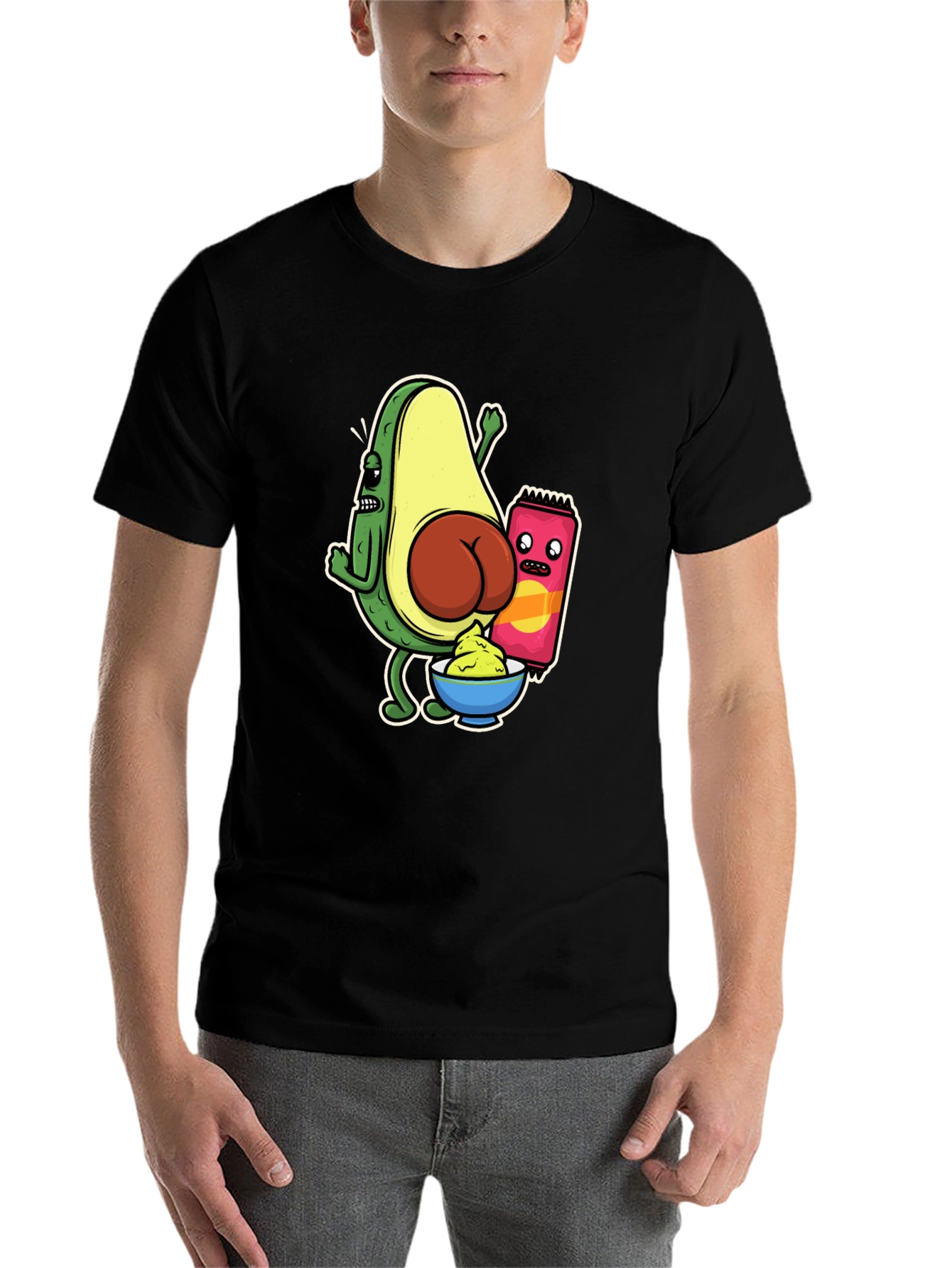 Black Avocado Butt Funny Graphic Tee view 7