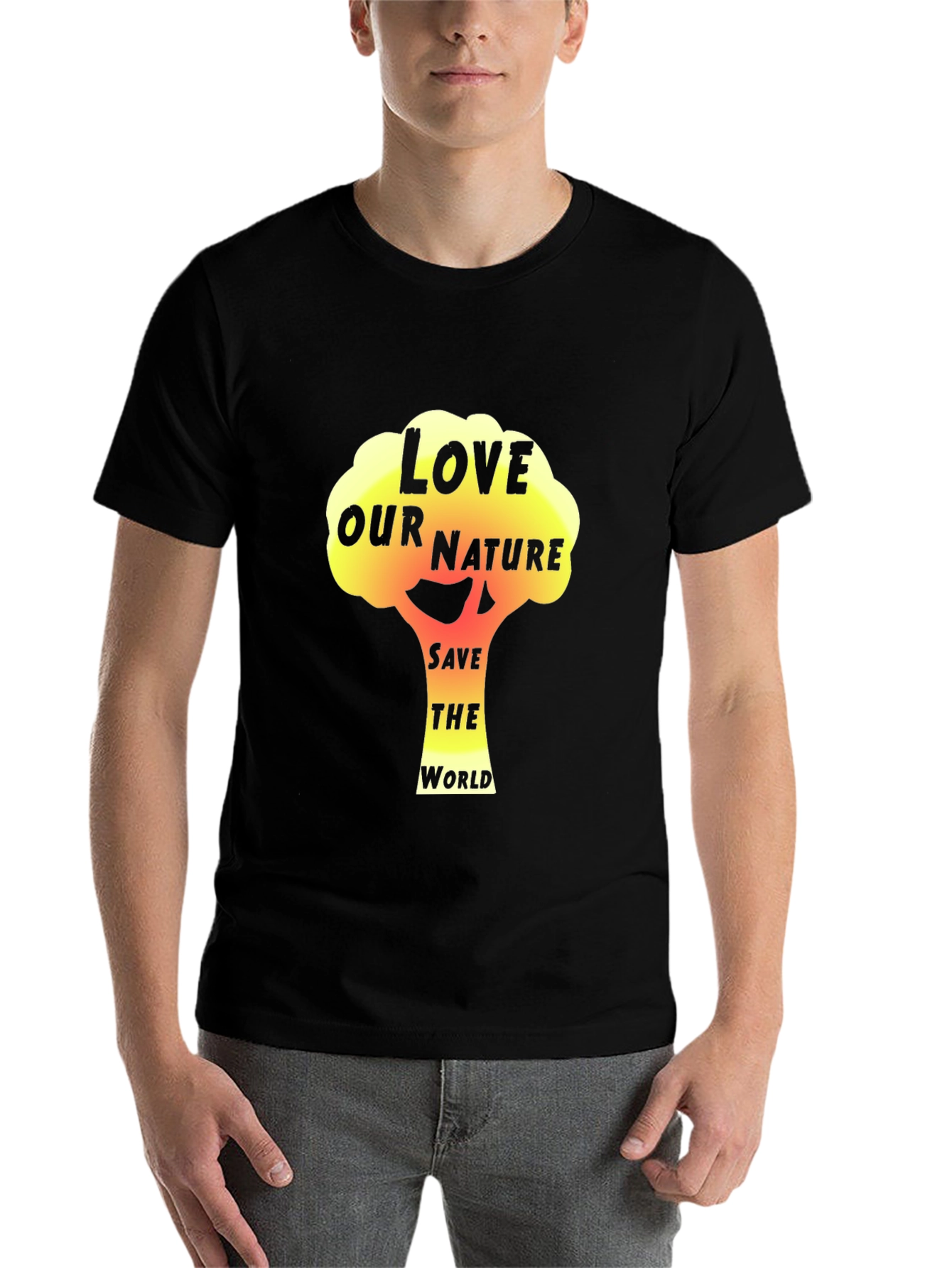 Black Love Nature Save World Graphic T-Shirt view 7