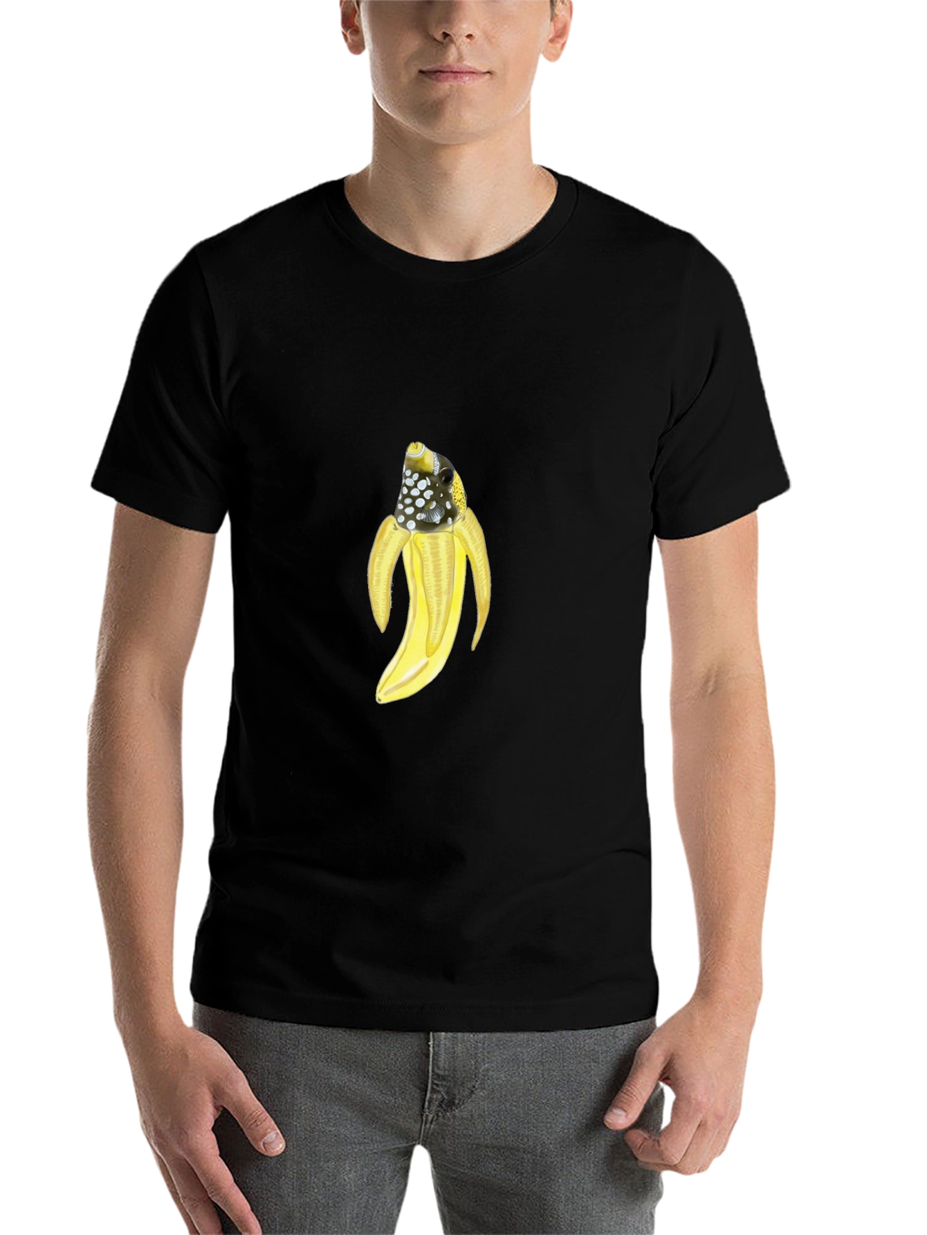 Black Banana Fish T-Shirt - Quirky Graphic Tee view 7