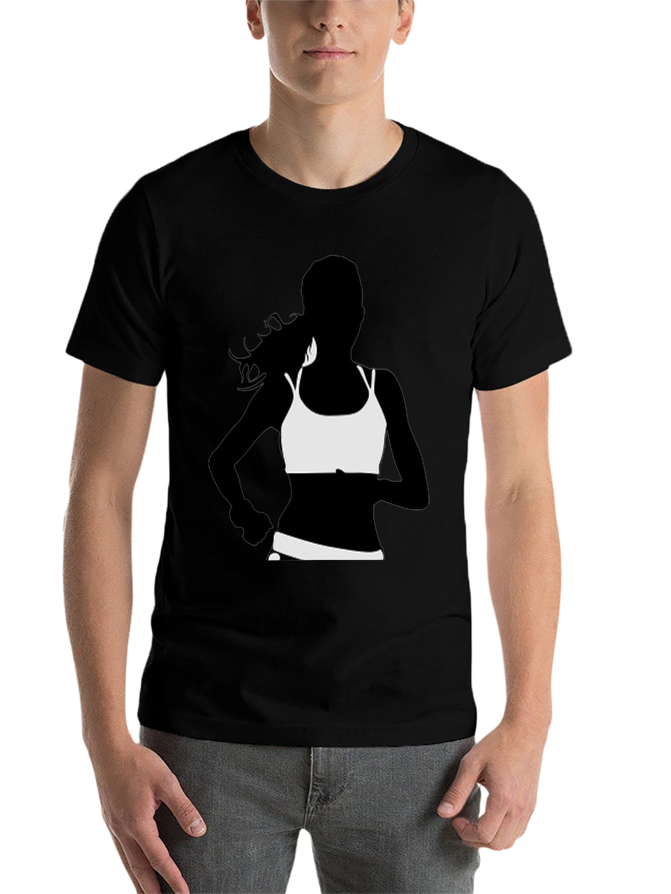 Black Running Woman Graphic Tee - Black view 7