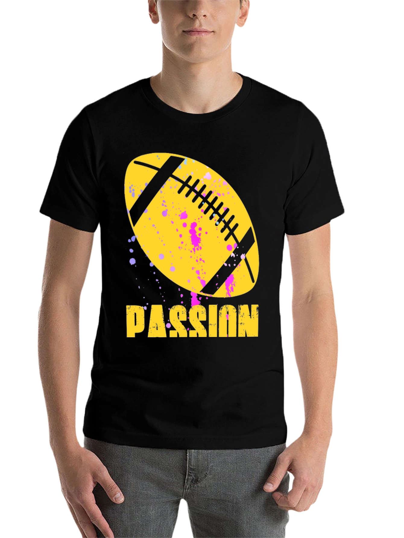 Black Passion Football Graphic Tee view 7