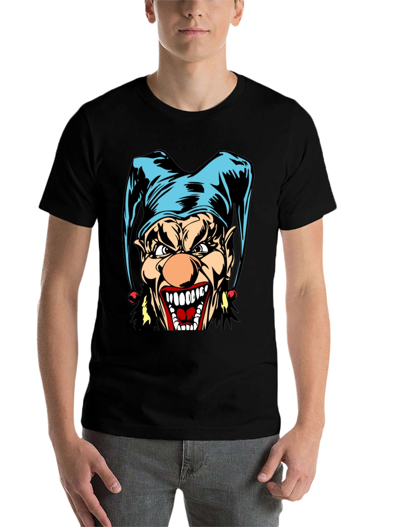 Black Evil Jester Graphic Tee view 7