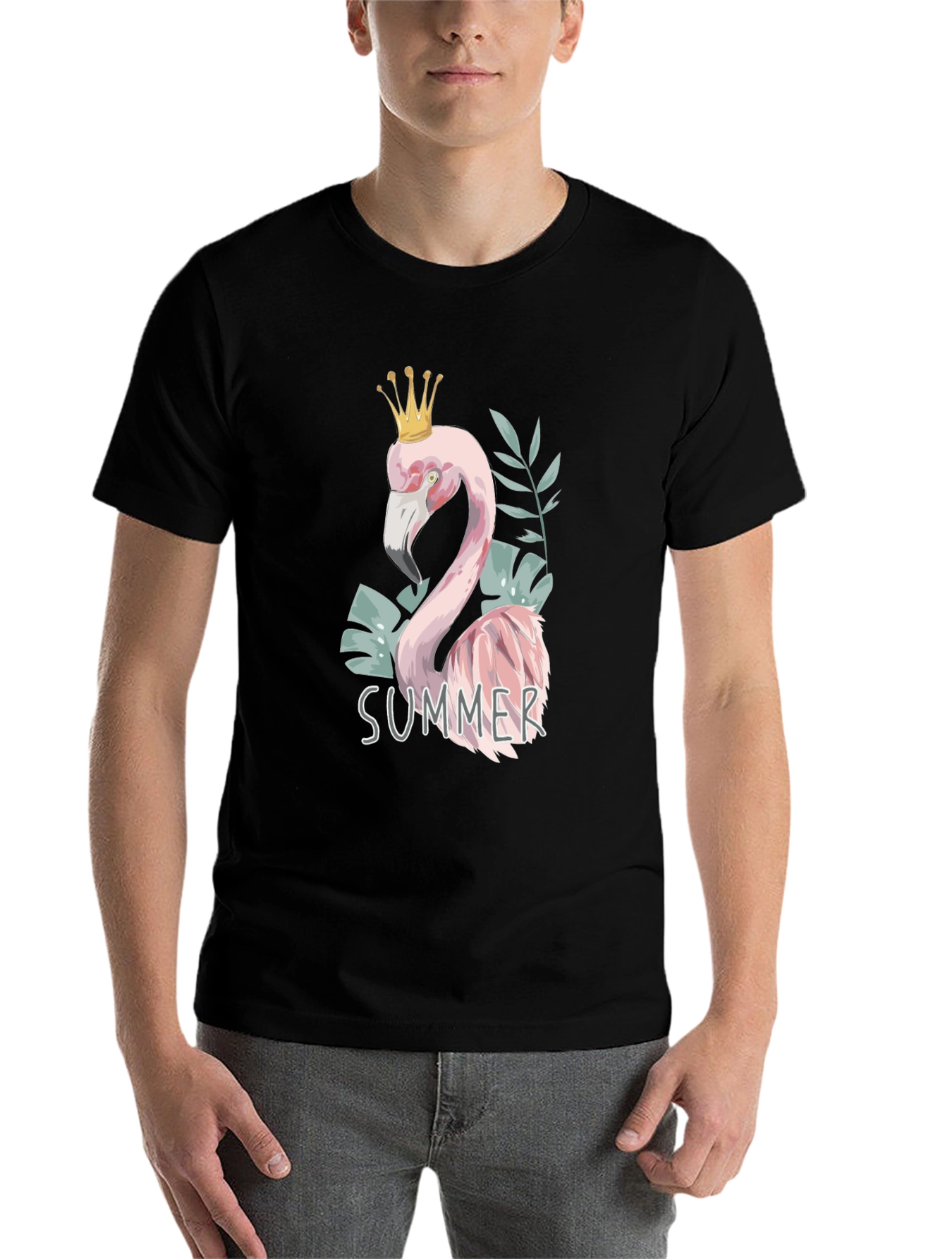 Black Summer Flamingo Tee view 7