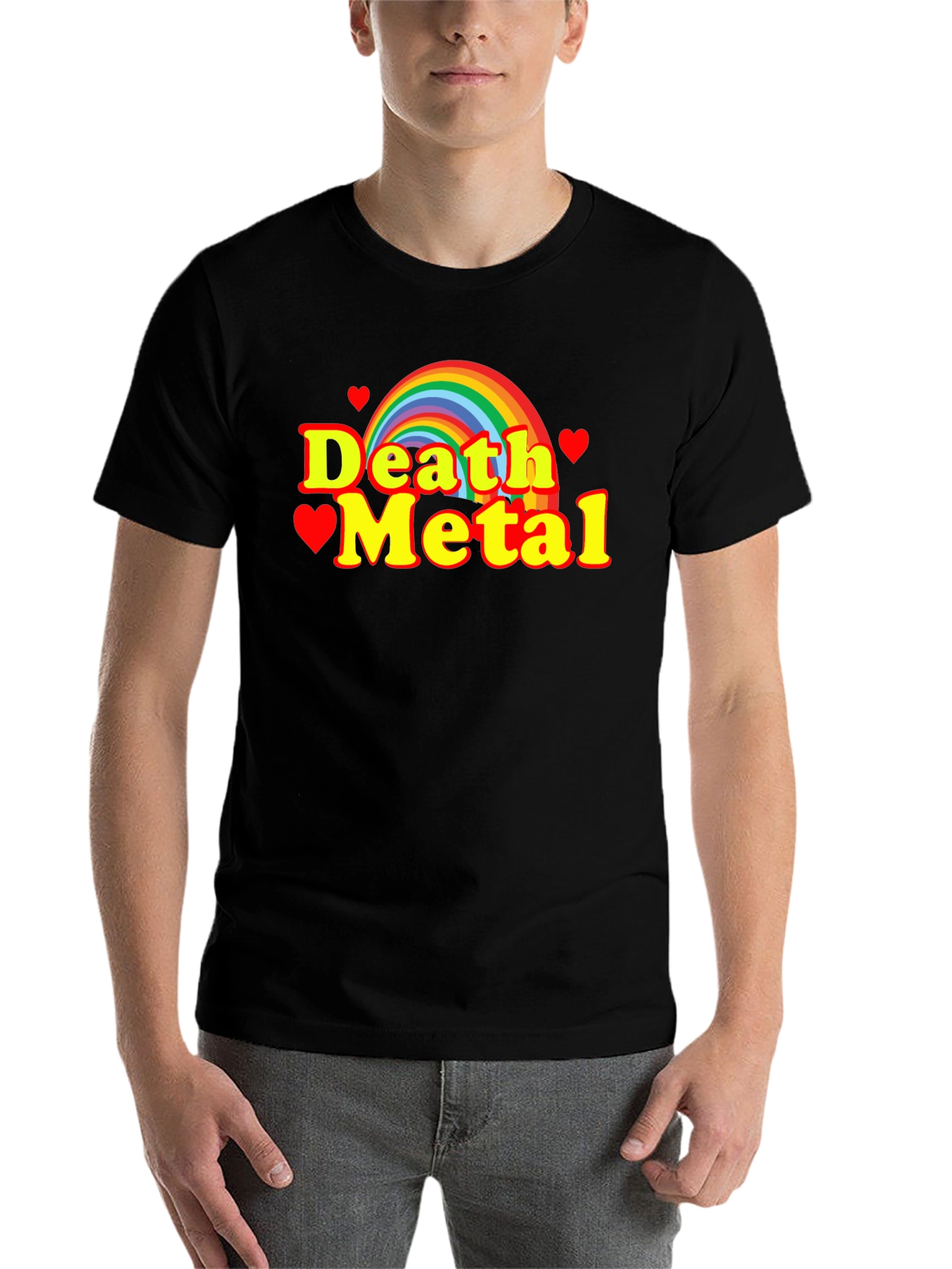 Black Rainbow Death Metal Graphic Tee view 7
