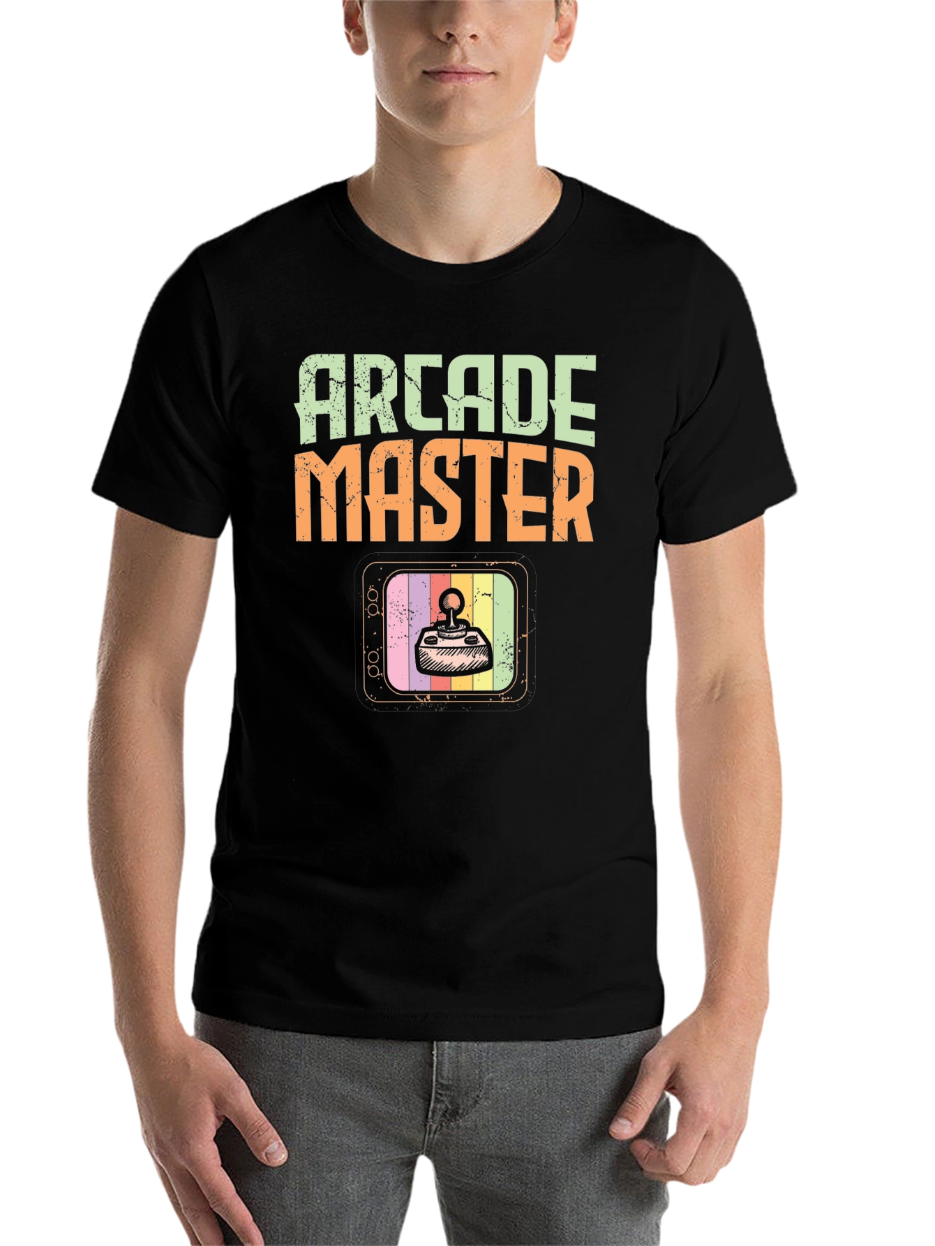 Black Arcade Master Retro Gaming T-Shirt view 7