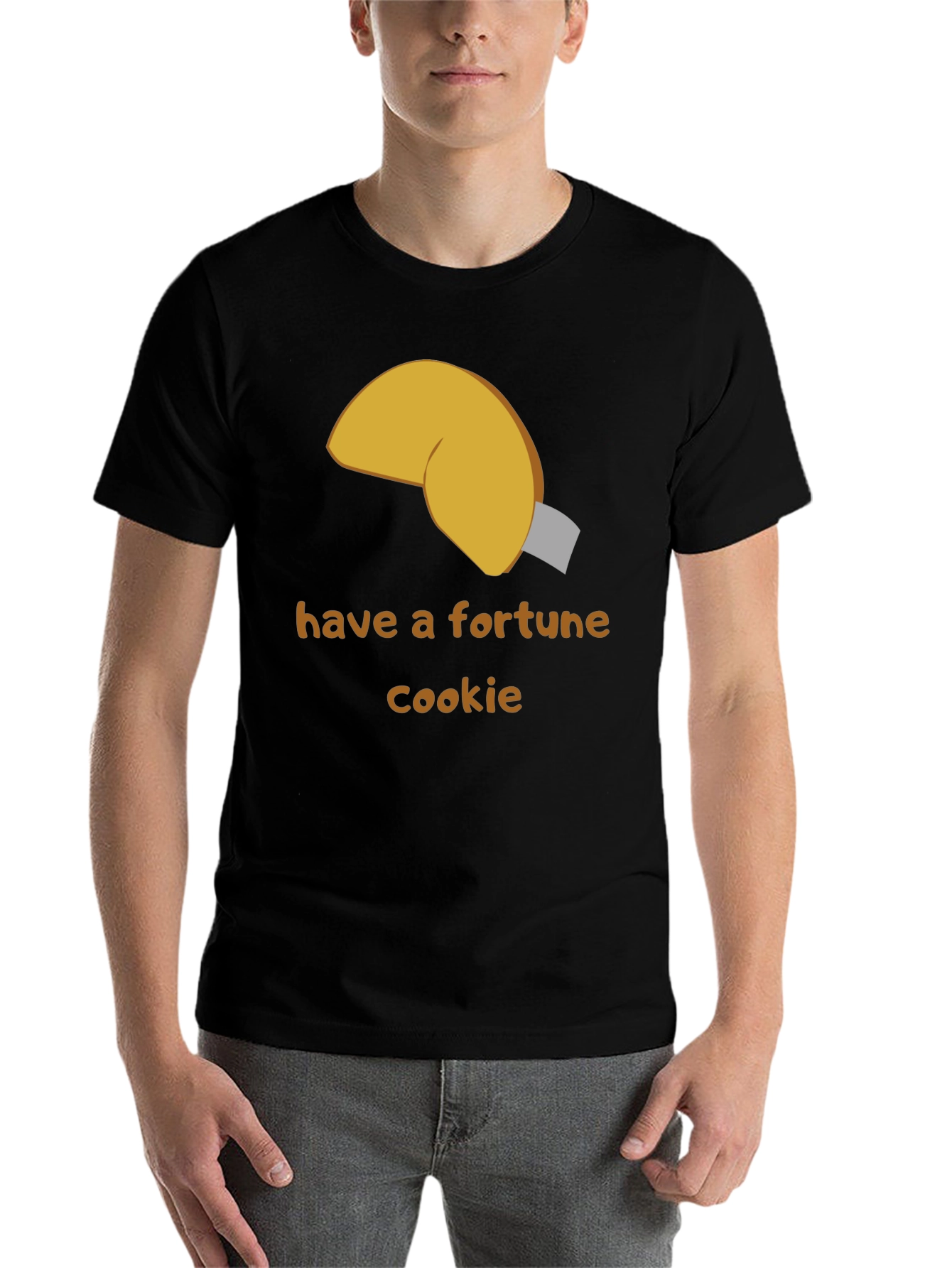Black Fortune Cookie Graphic Tee - Unisex Casual Shirt view 7