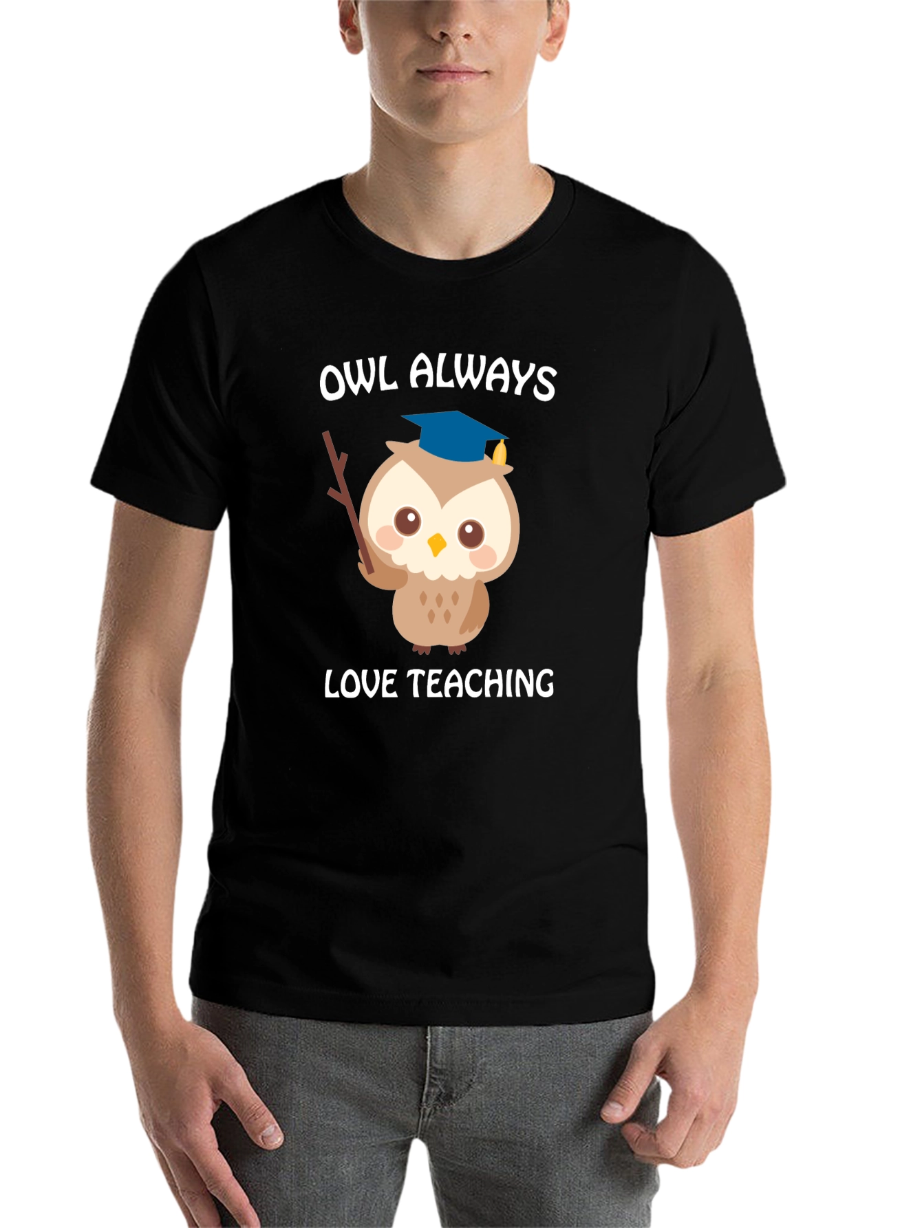 Black Owl Always Love Teaching T-Shirt view 7