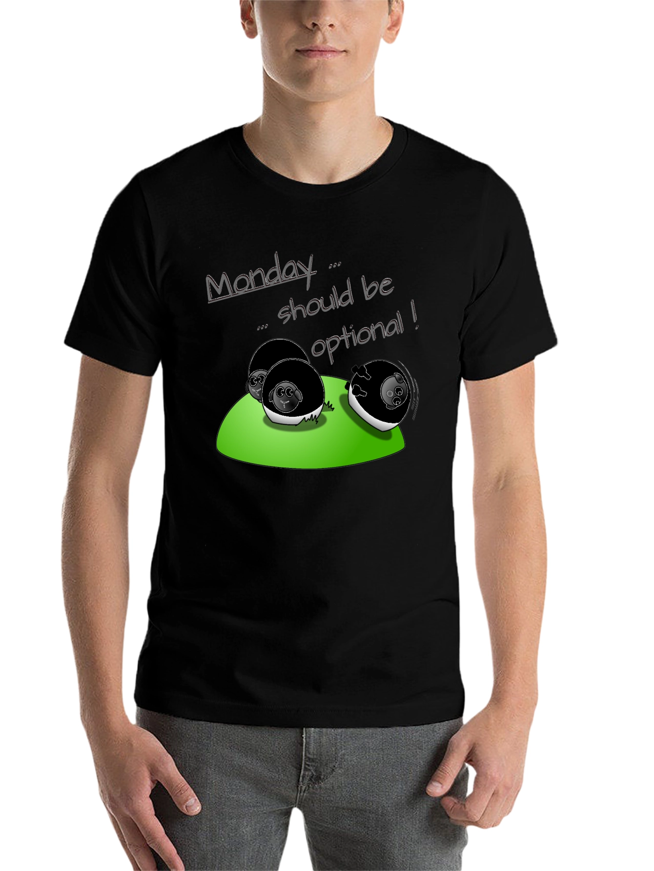 Black Monday Should Be Optional T-Shirt - Fun & Casual Tee view 7