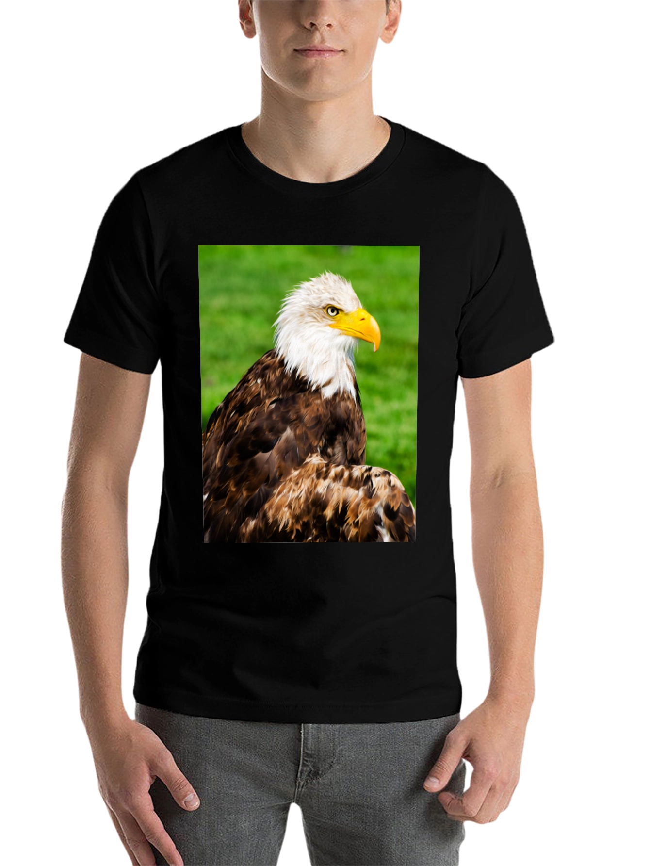 Black Bald Eagle Graphic T-Shirt view 7